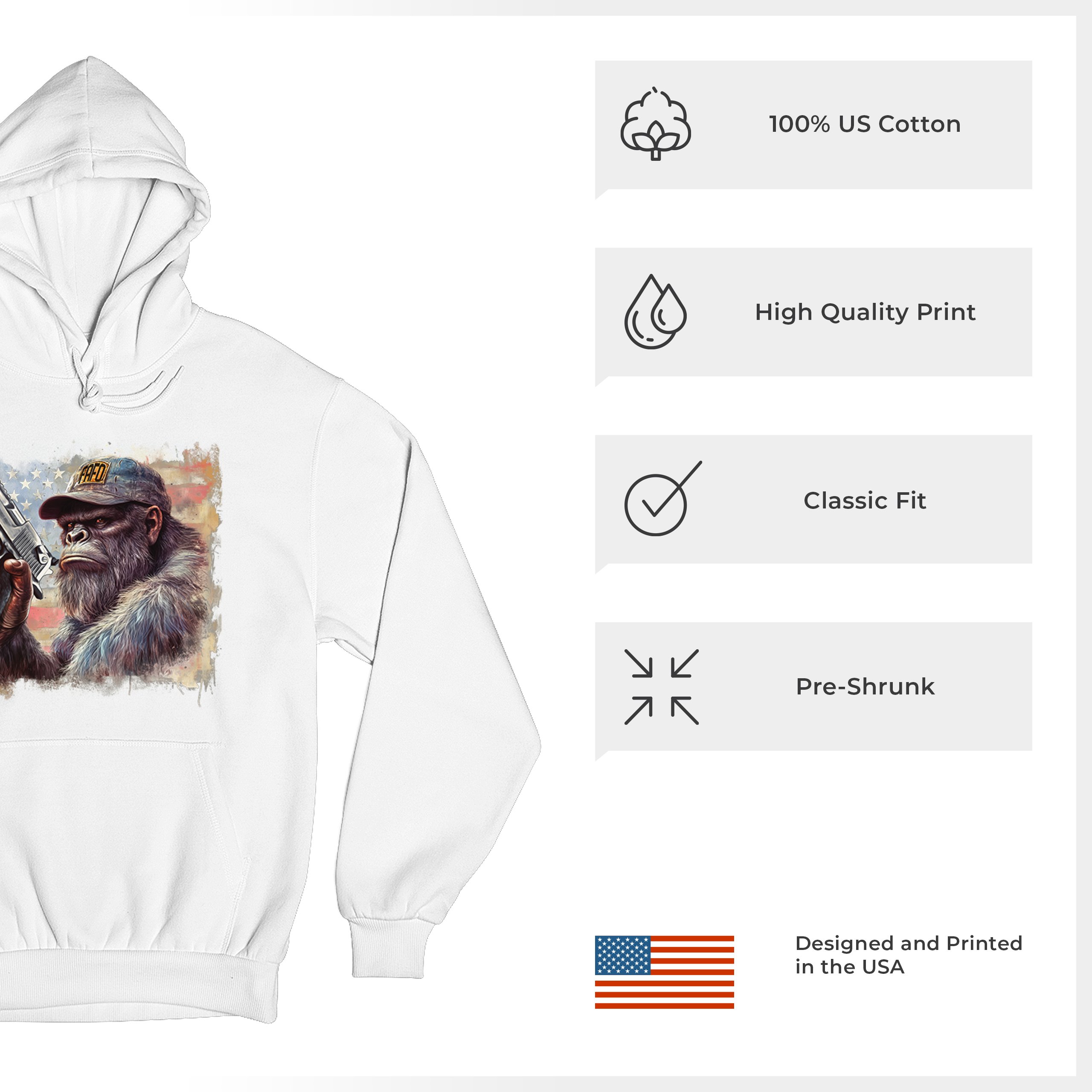 FAFO Bigfoot Sweatshirt F Around and Find Out American 2nd Amendment Hoodie - Picture 42 of 57
