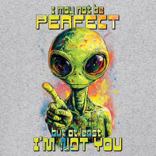 Not Perfect but at Least Not You Youth T-shirt Funny Alien UFO Humor Kids - Picture 11 of 50
