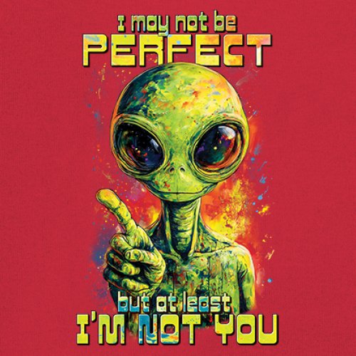 Not Perfect but at Least Not You Youth T-shirt Funny Alien UFO Humor Kids - Picture 18 of 50