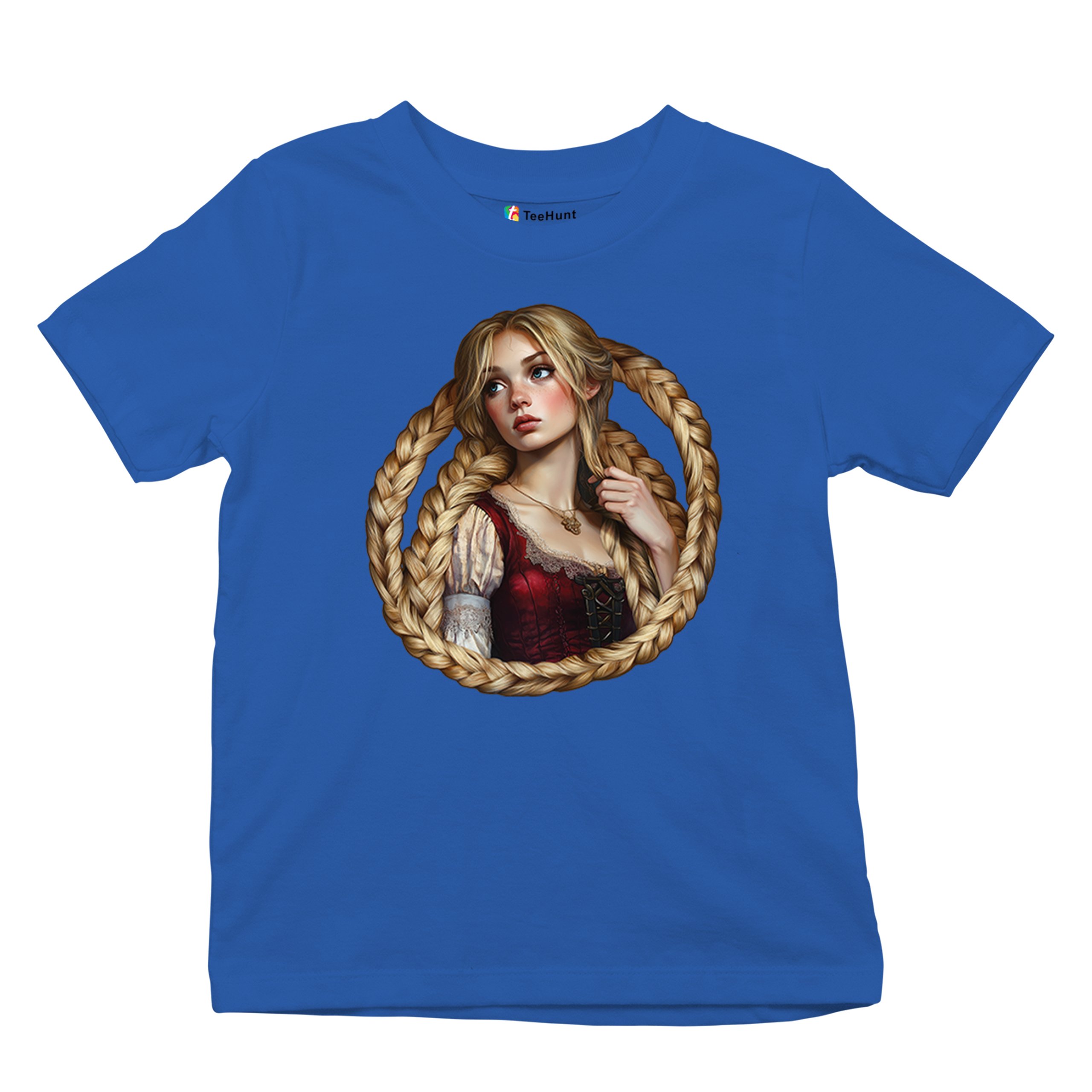 Storybook Rapunzel Youth T-shirt Fairytale Blonde Hair Fantasy Princess Kids - Picture 41 of 50