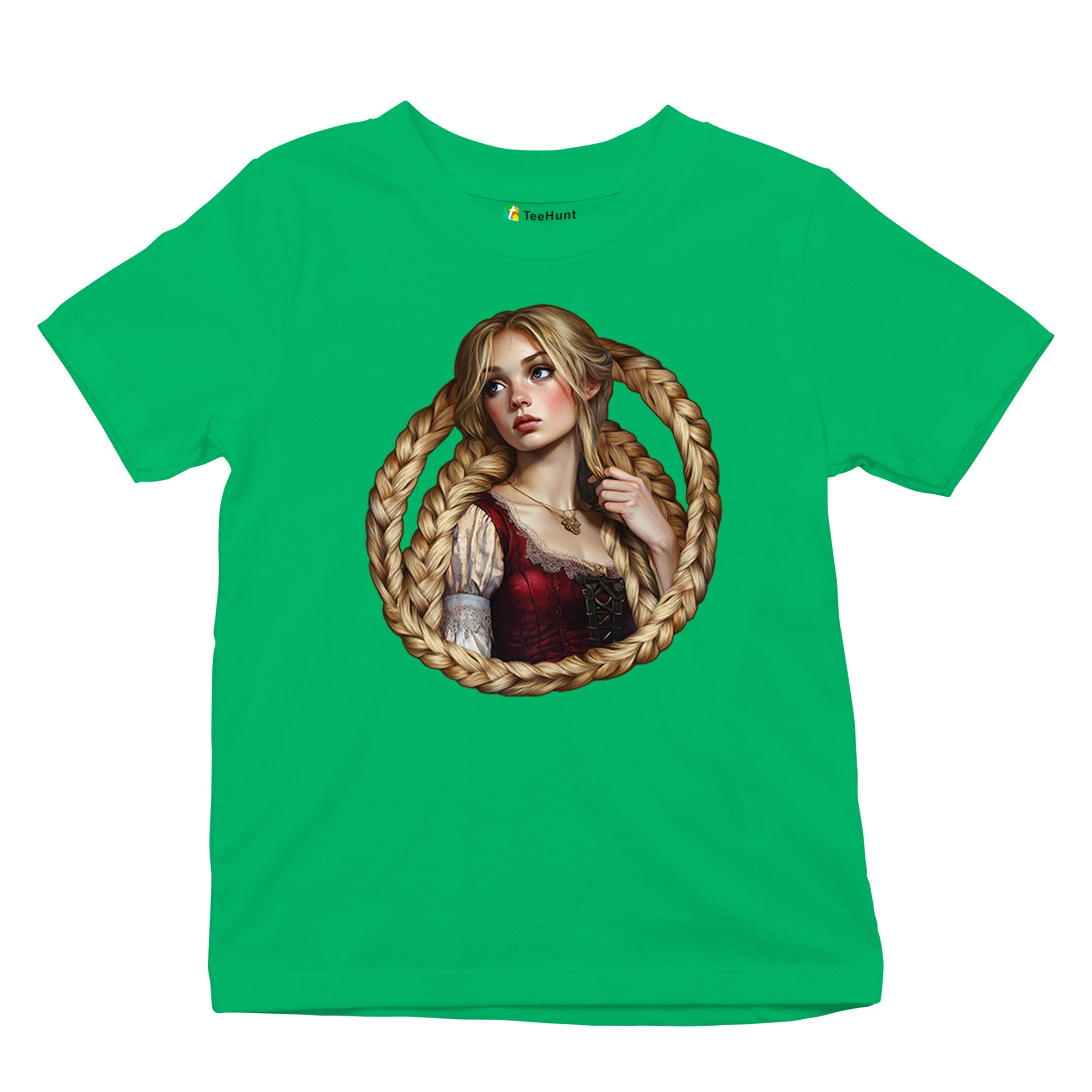 Storybook Rapunzel Youth T-shirt Fairytale Blonde Hair Fantasy Princess Kids - Picture 34 of 50