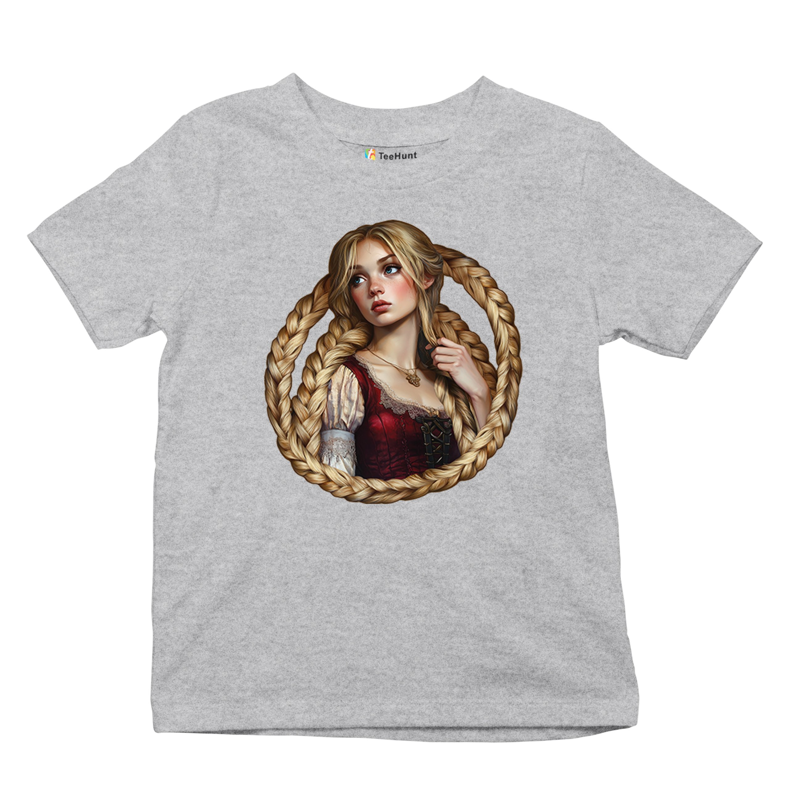 Storybook Rapunzel Youth T-shirt Fairytale Blonde Hair Fantasy Princess Kids - Picture 13 of 50