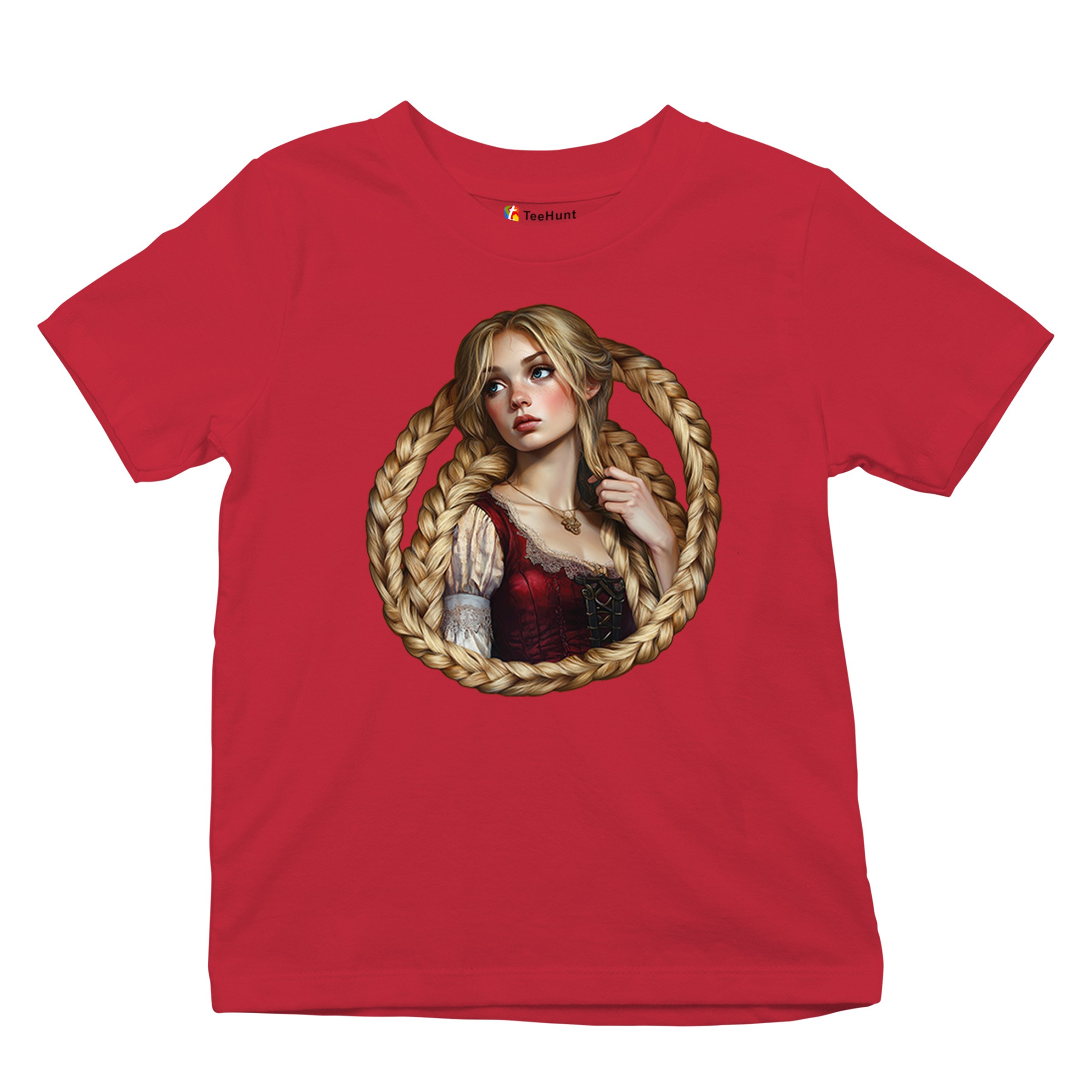 Storybook Rapunzel Youth T-shirt Fairytale Blonde Hair Fantasy Princess Kids - Picture 20 of 50