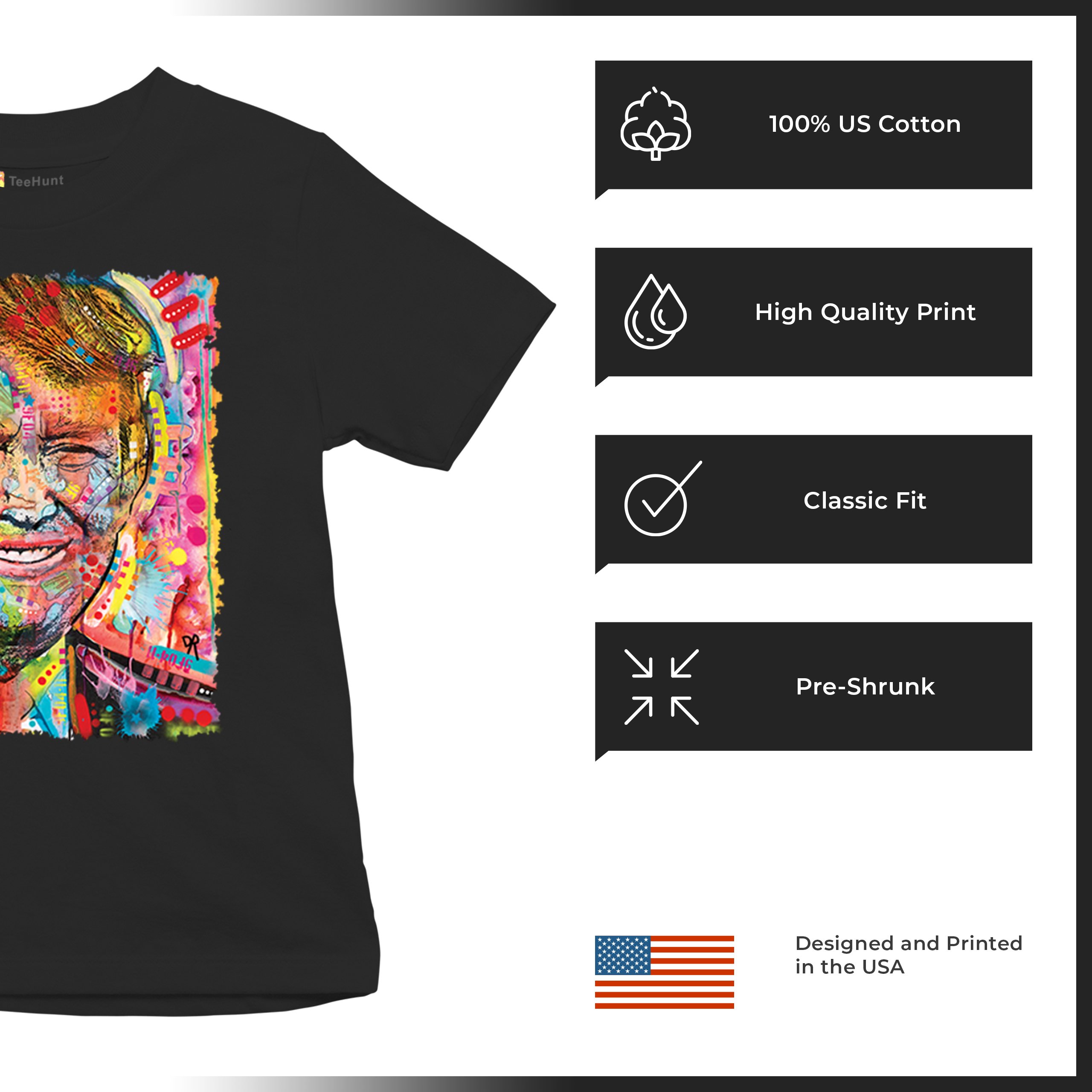 Dean Russo Colorful Trump Youth T-shirt 45 American President 2024 Kids - Picture 7 of 50