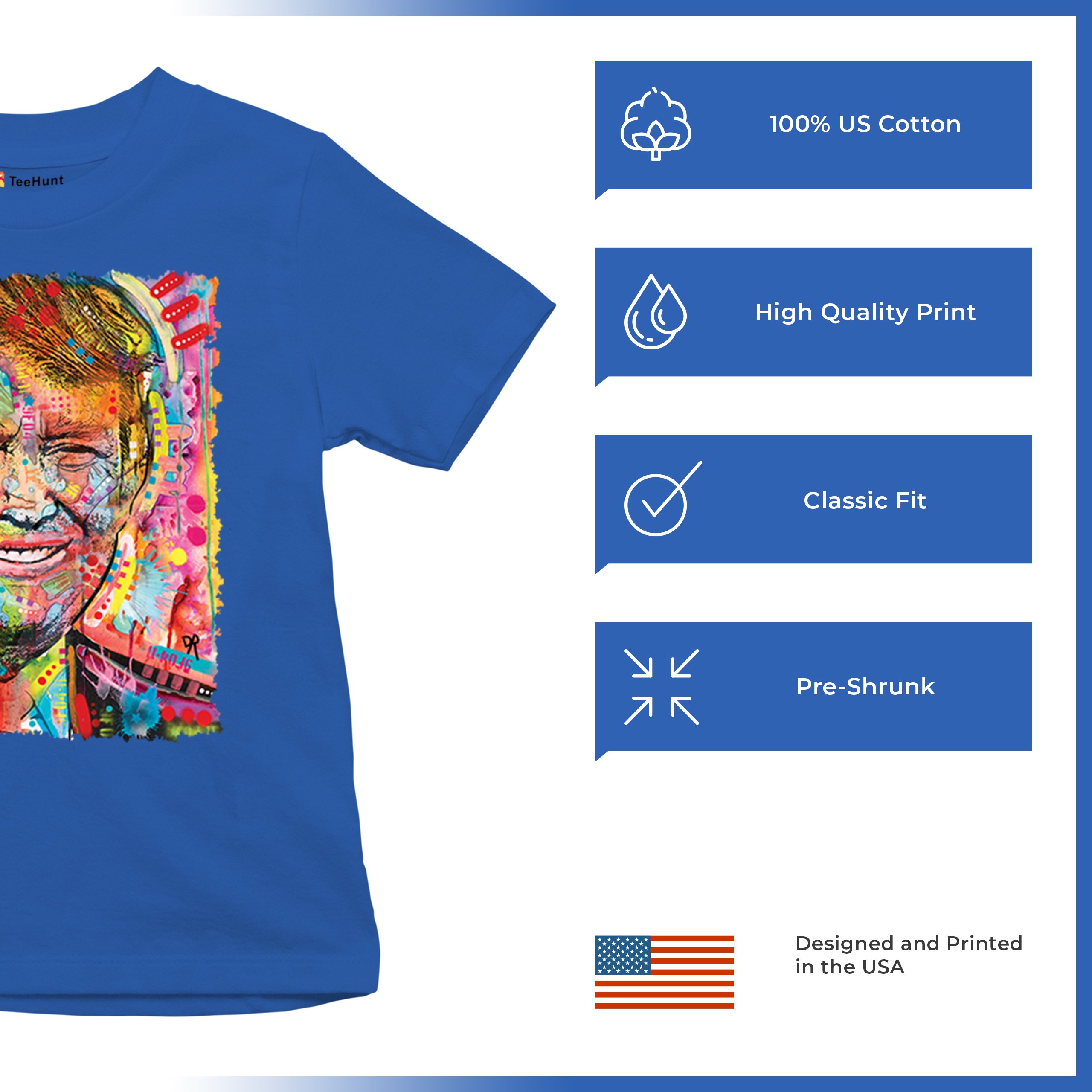 Dean Russo Colorful Trump Youth T-shirt 45 American President 2024 Kids - Picture 42 of 50