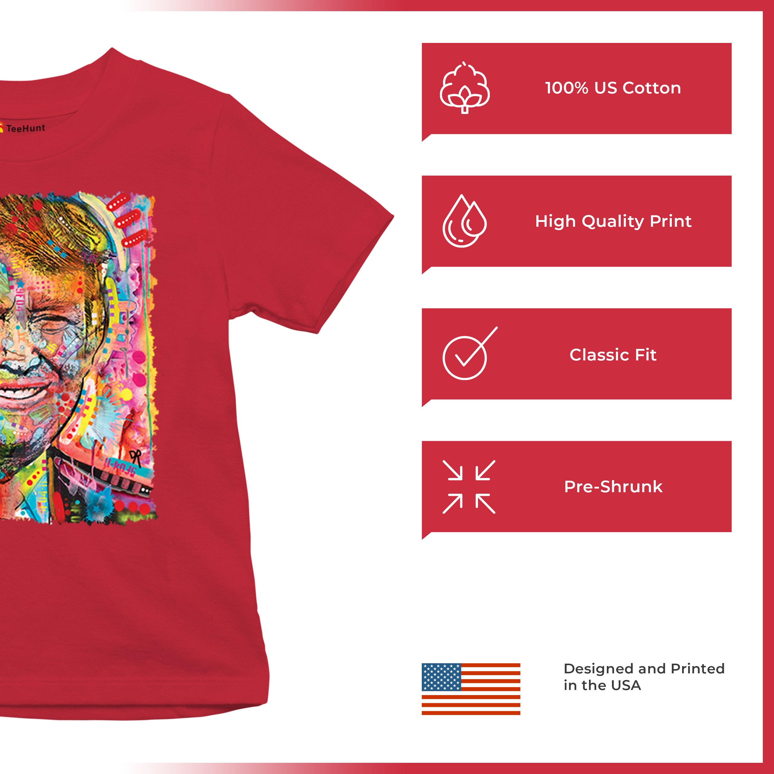 Dean Russo Colorful Trump Youth T-shirt 45 American President 2024 Kids - Picture 21 of 50