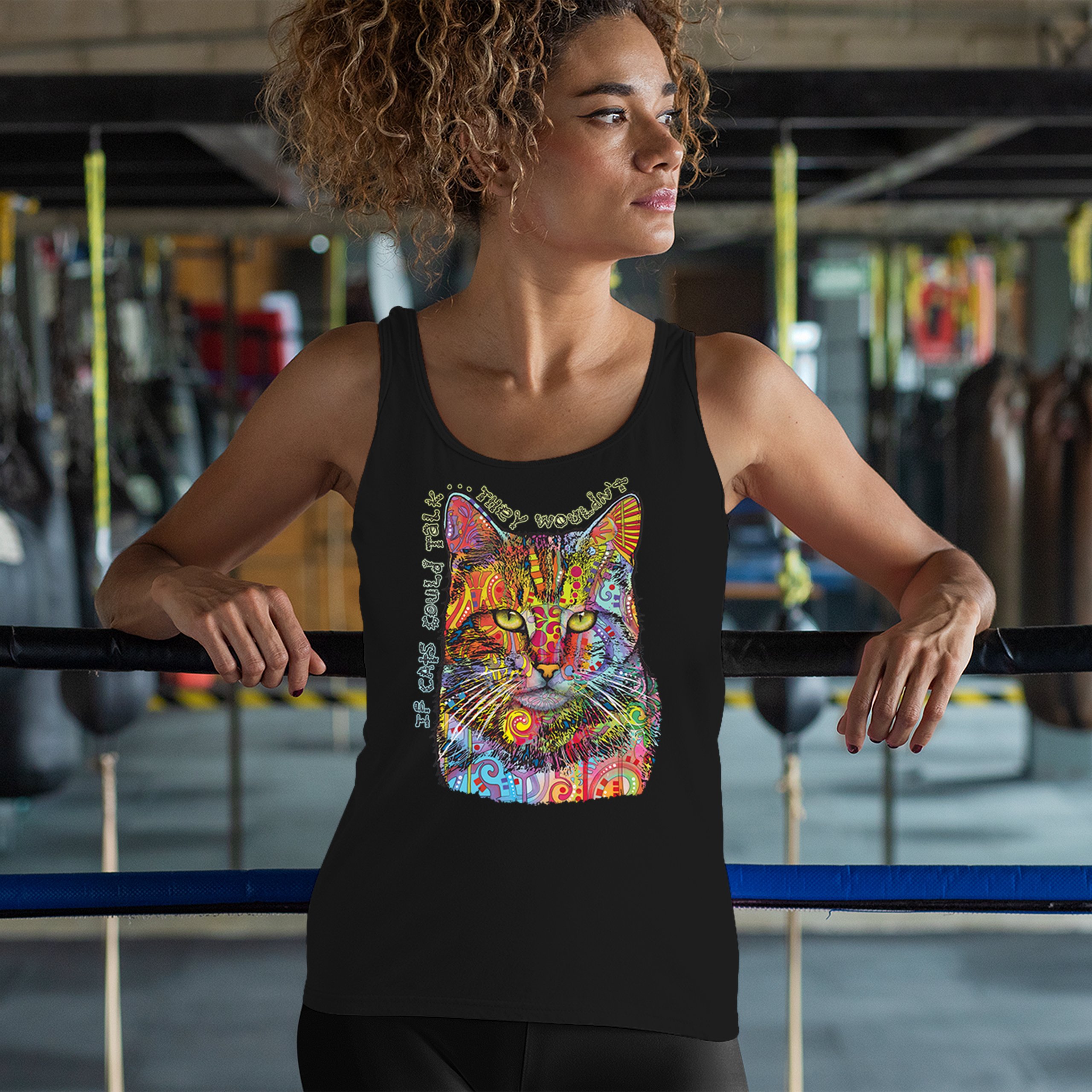 If Cats Could Talk They Wouldn't Women's Tank Top Cute Dean Russo - Picture 5 of 36
