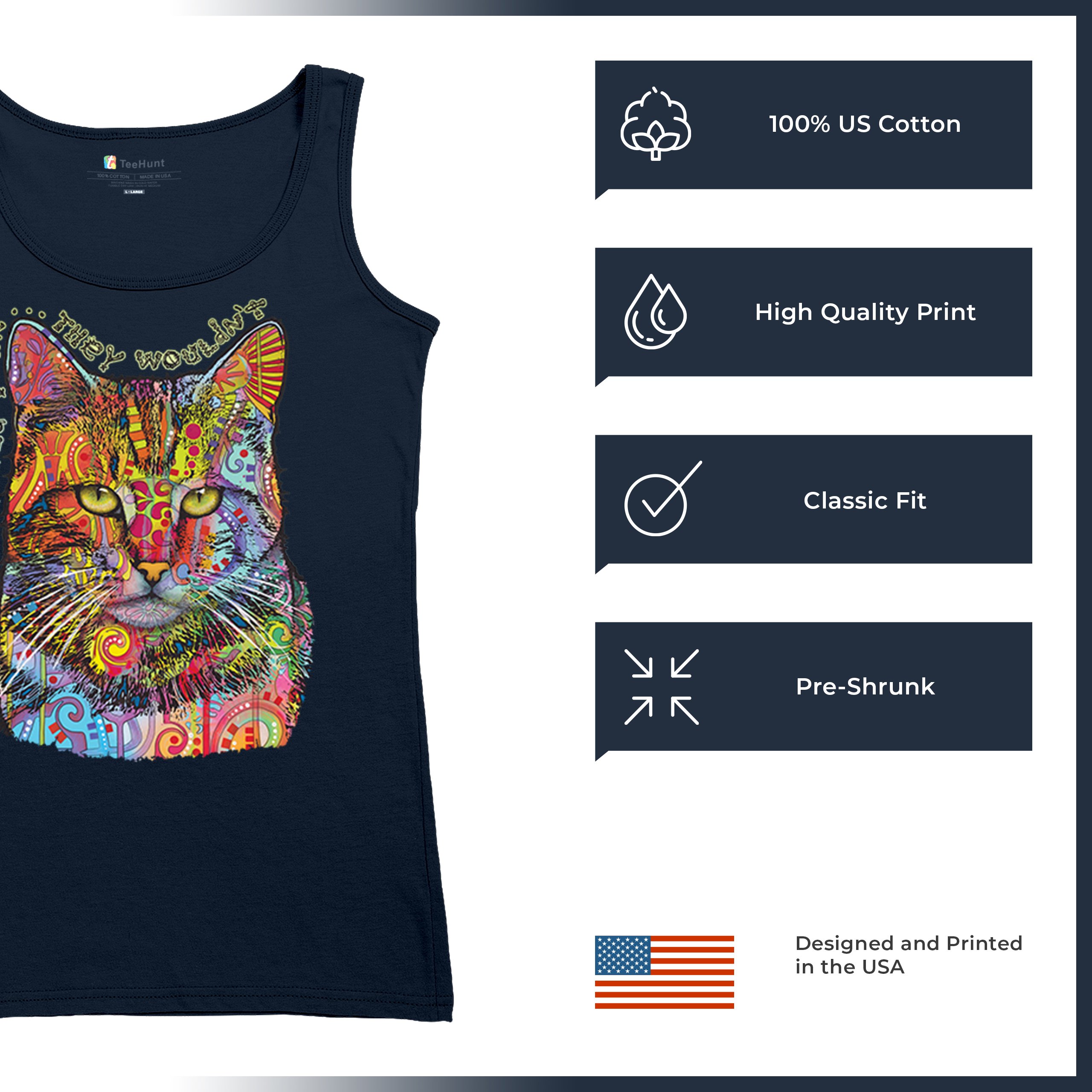 If Cats Could Talk They Wouldn't Women's Tank Top Cute Dean Russo - Picture 28 of 36