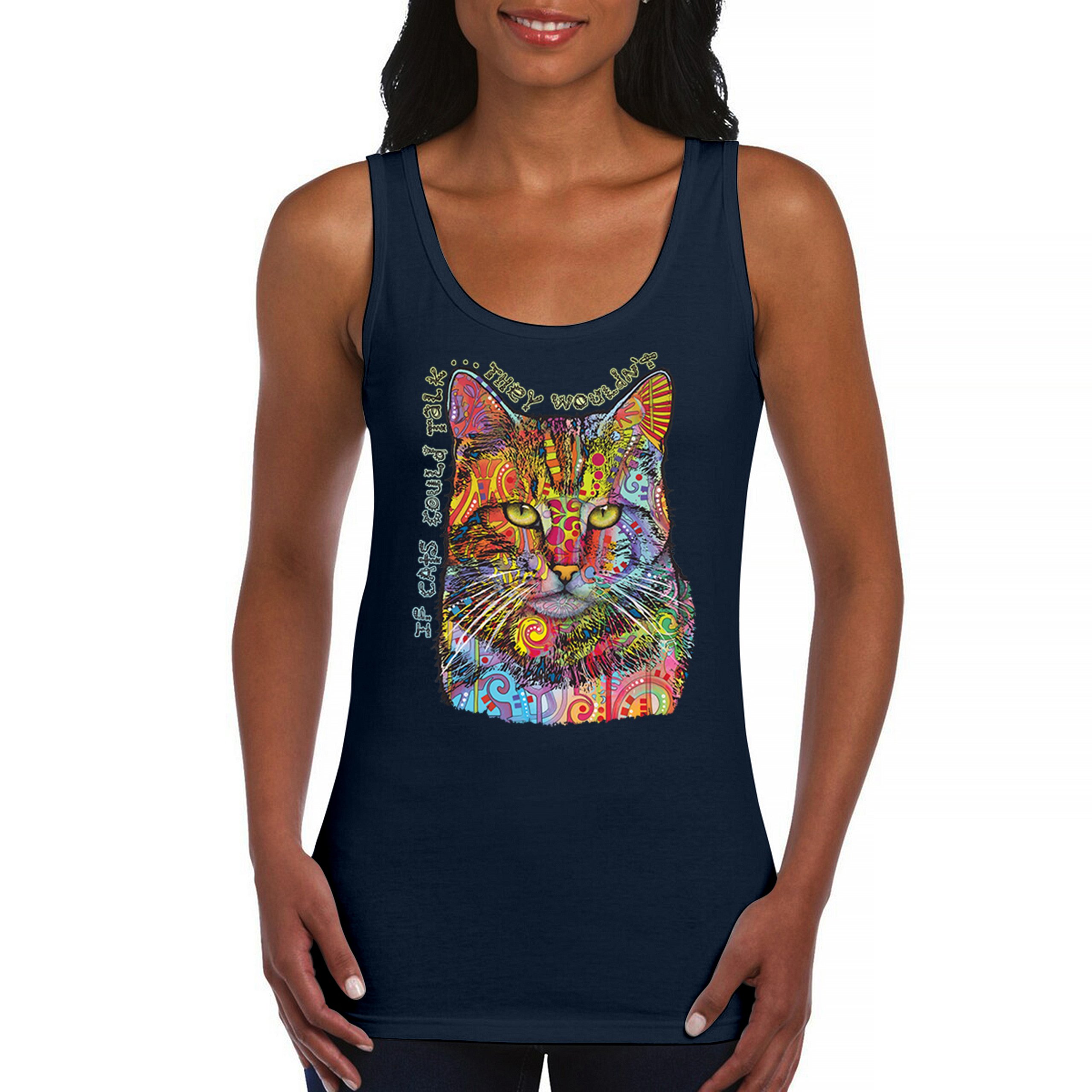 If Cats Could Talk They Wouldn't Women's Tank Top Cute Dean Russo - Picture 23 of 36