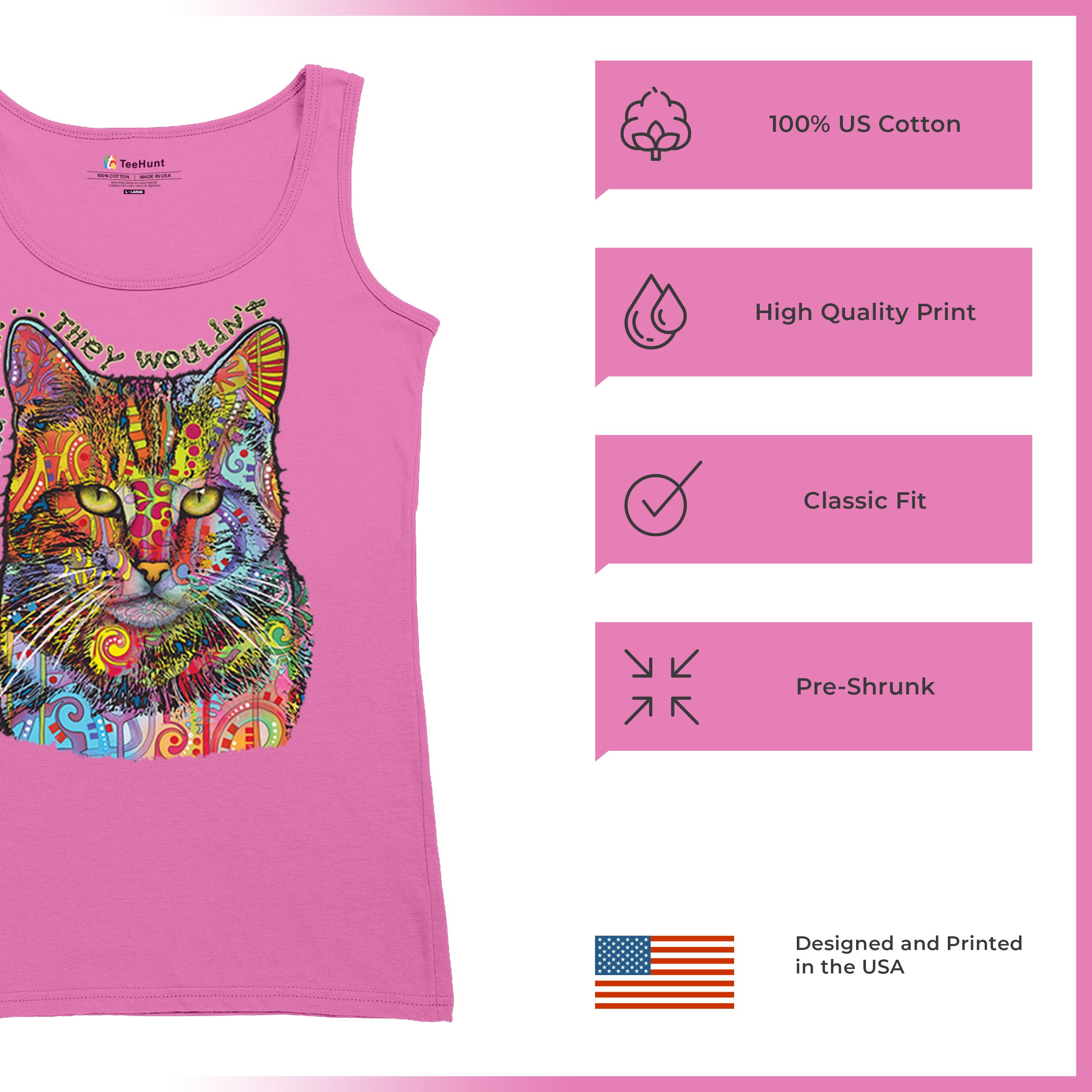 If Cats Could Talk They Wouldn't Women's Tank Top Cute Dean Russo - Picture 35 of 36