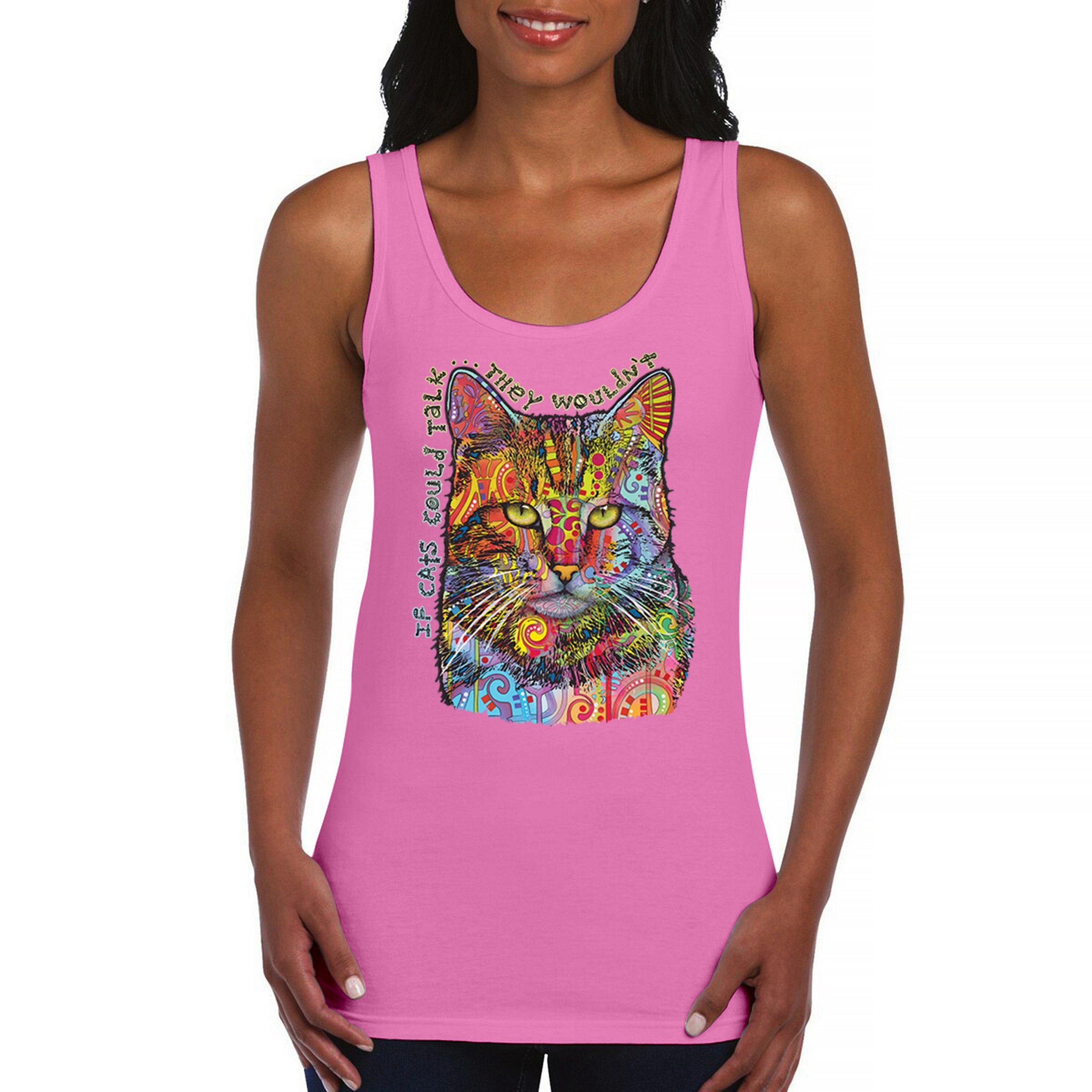 If Cats Could Talk They Wouldn't Women's Tank Top Cute Dean Russo - Picture 30 of 36