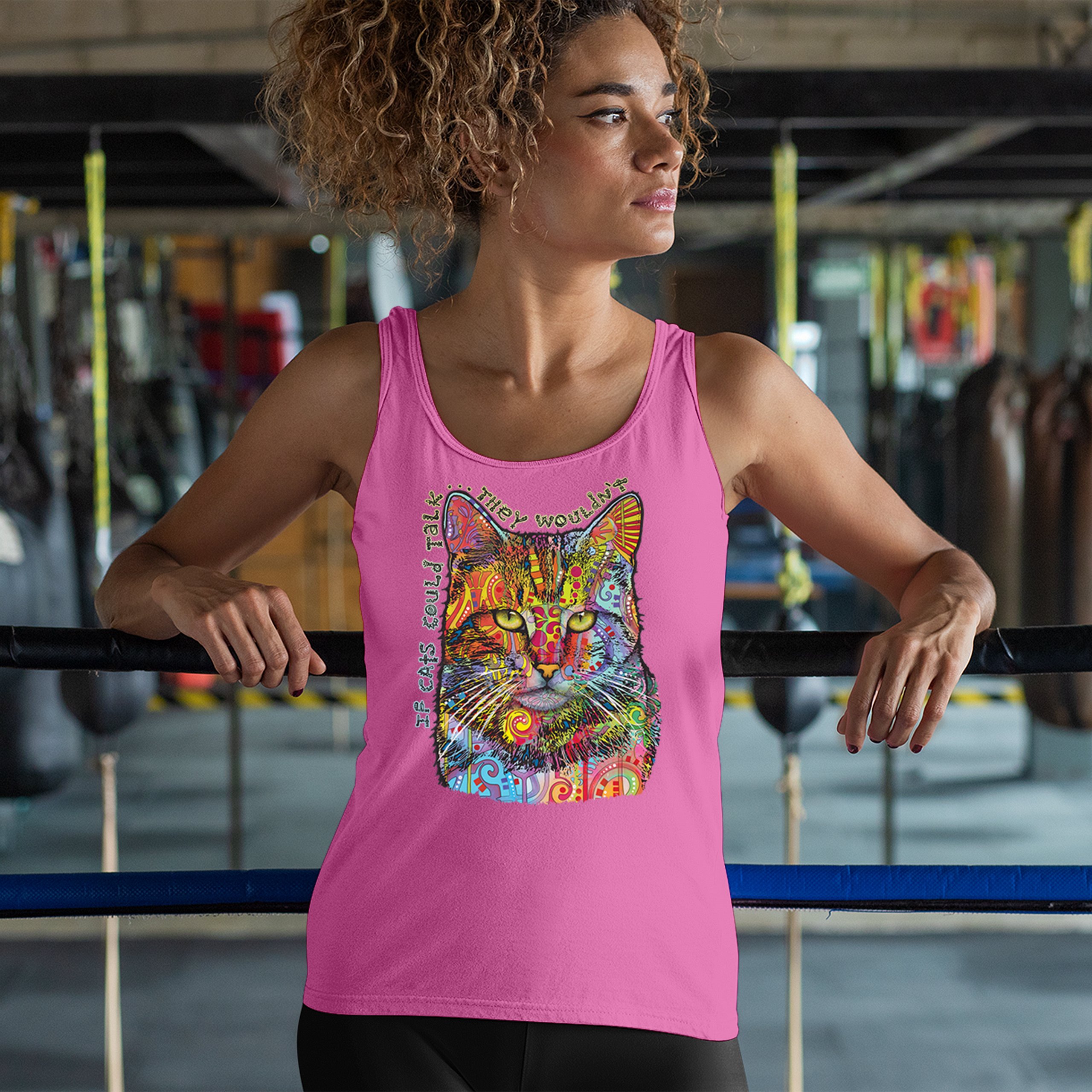 If Cats Could Talk They Wouldn't Women's Tank Top Cute Dean Russo - Picture 33 of 36