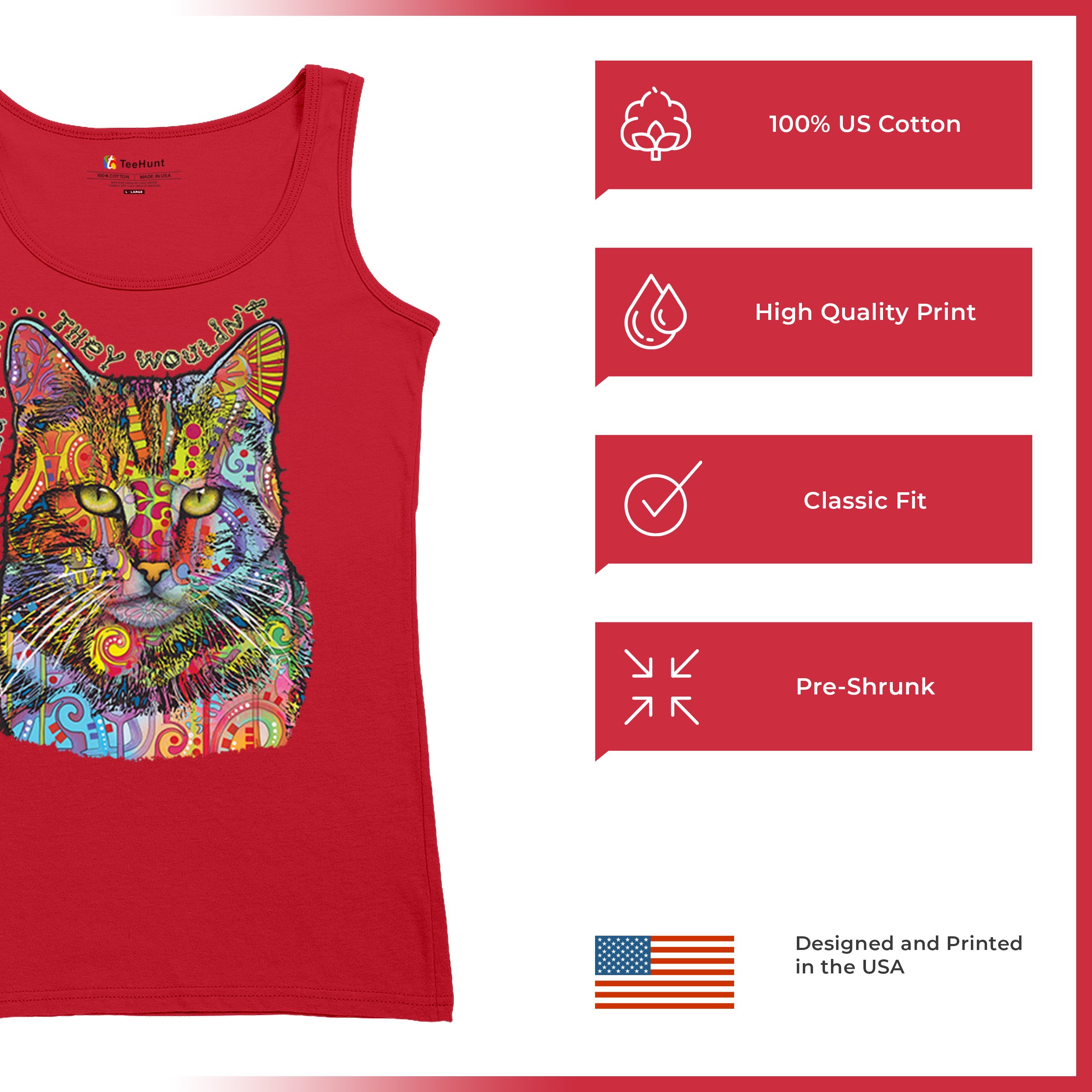 If Cats Could Talk They Wouldn't Women's Tank Top Cute Dean Russo - Picture 14 of 36