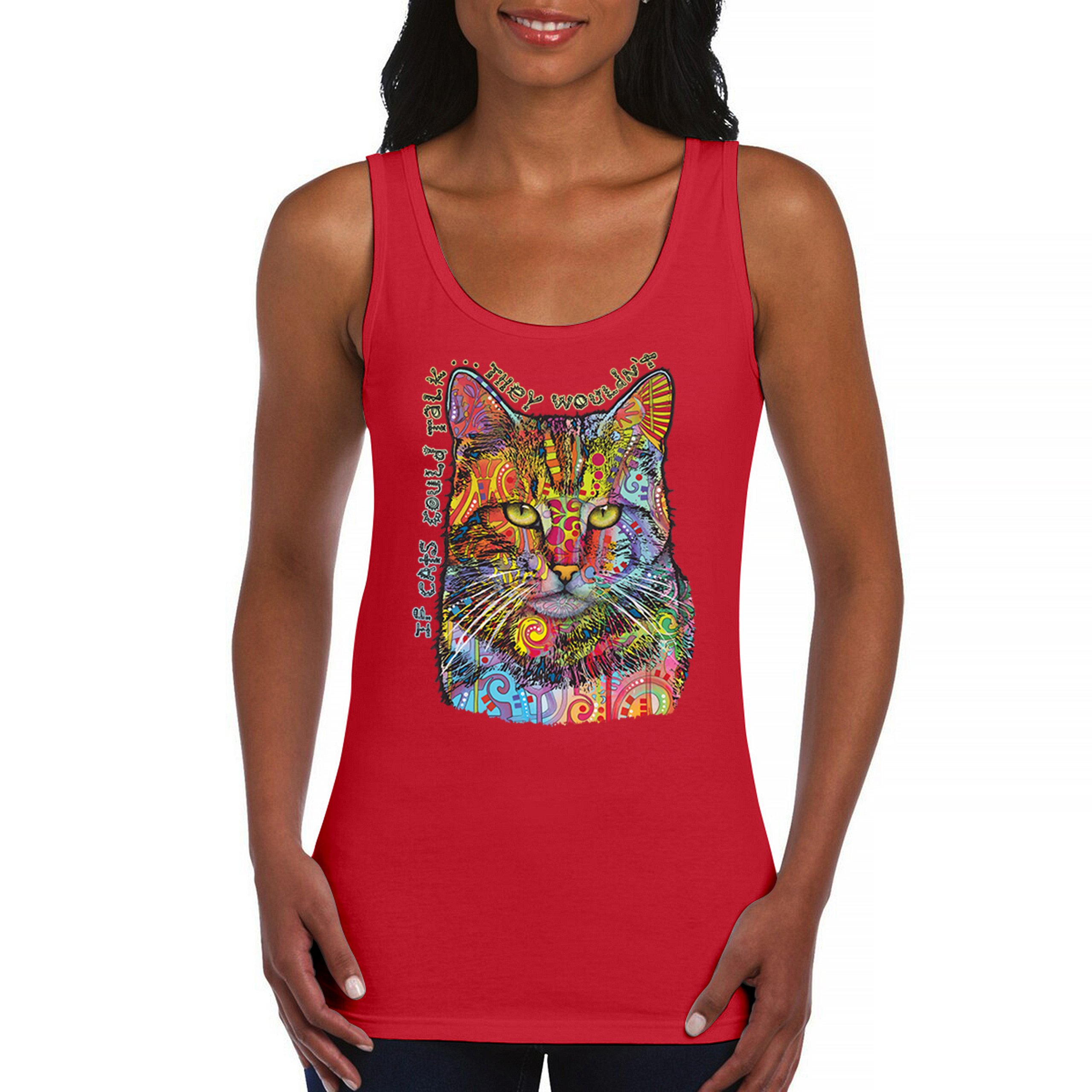 If Cats Could Talk They Wouldn't Women's Tank Top Cute Dean Russo - Picture 9 of 36