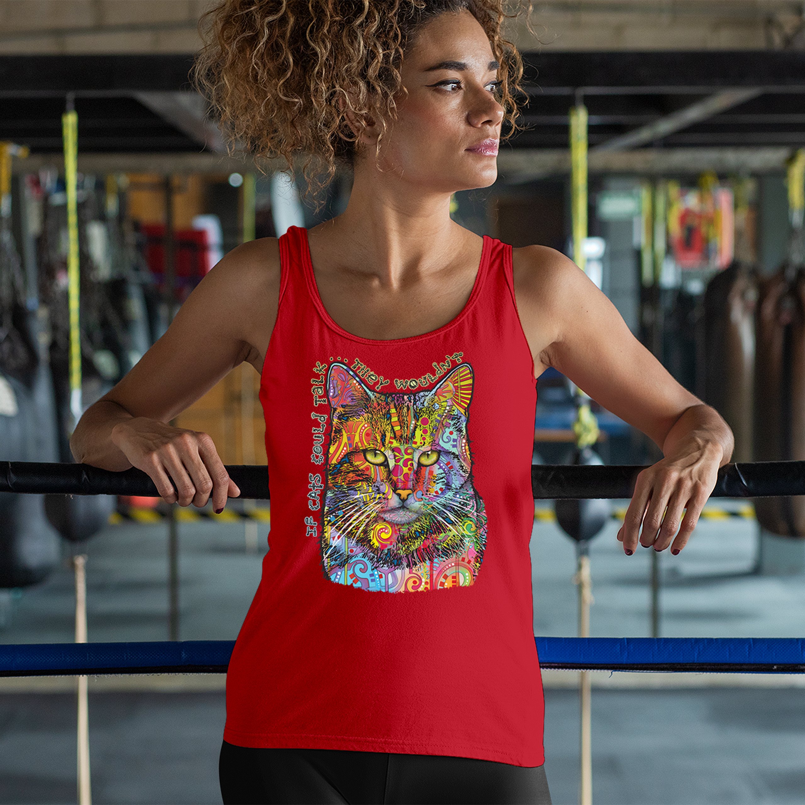 If Cats Could Talk They Wouldn't Women's Tank Top Cute Dean Russo - Picture 12 of 36