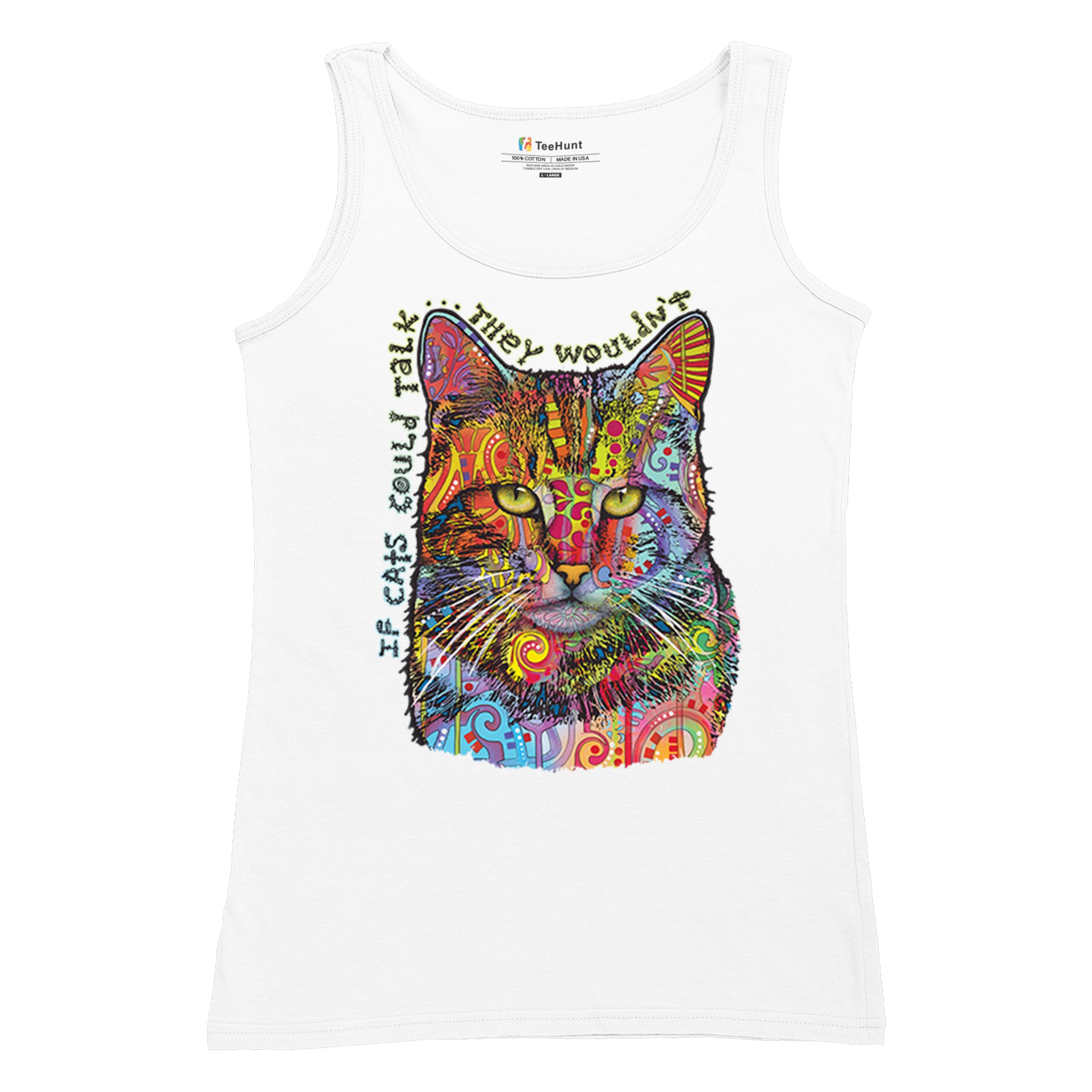 If Cats Could Talk They Wouldn't Women's Tank Top Cute Dean Russo - Picture 20 of 36