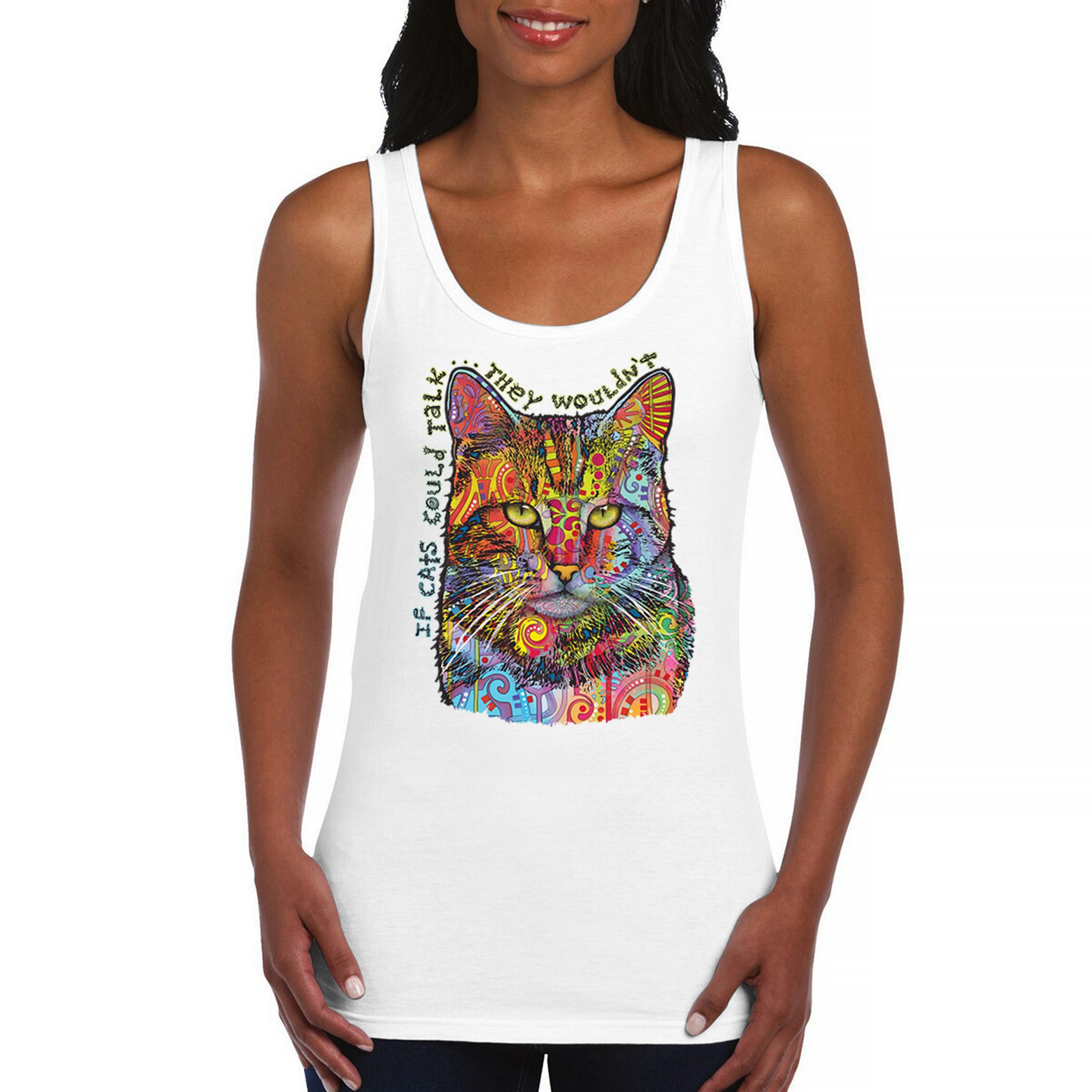 If Cats Could Talk They Wouldn't Women's Tank Top Cute Dean Russo - Picture 16 of 36