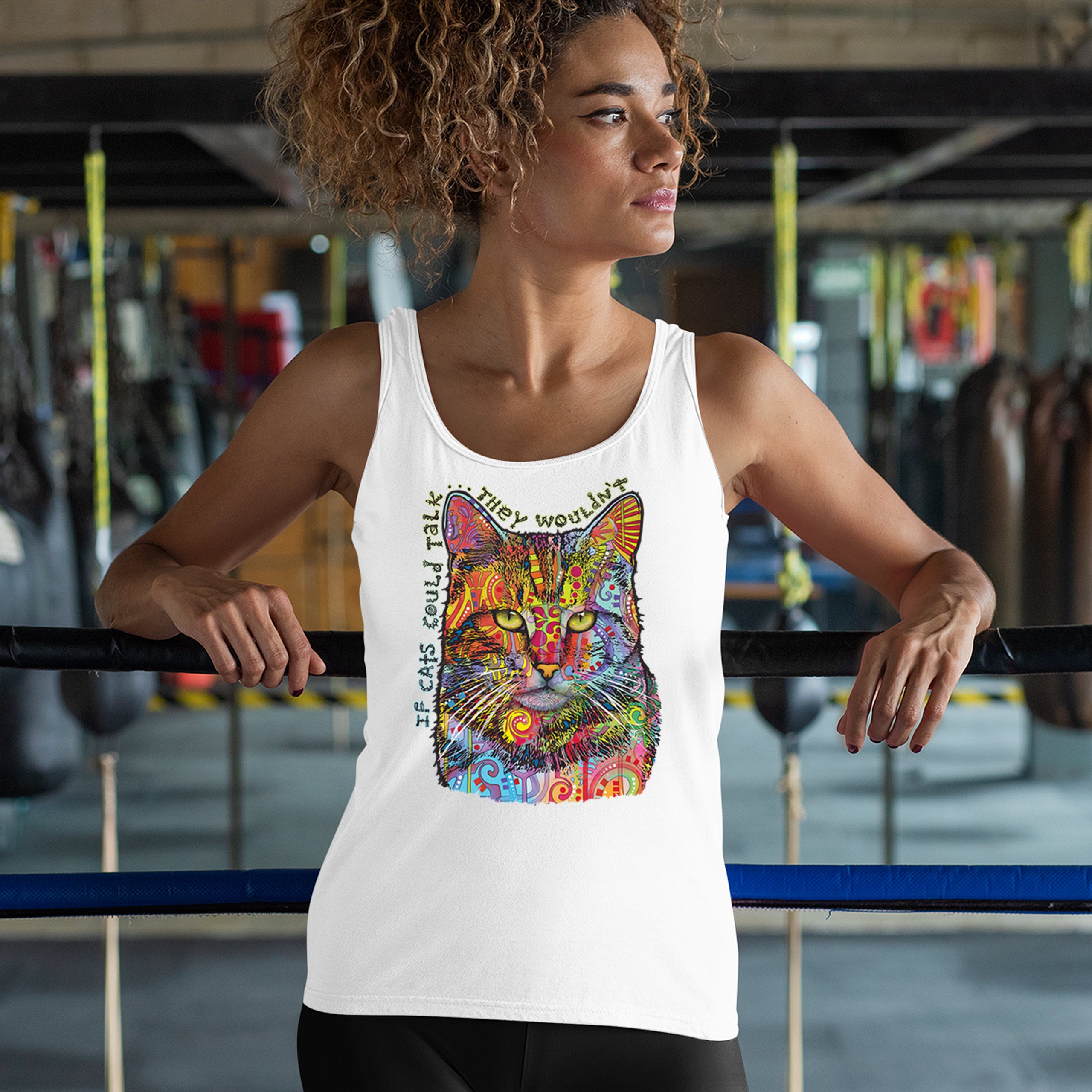 If Cats Could Talk They Wouldn't Women's Tank Top Cute Dean Russo - Picture 19 of 36