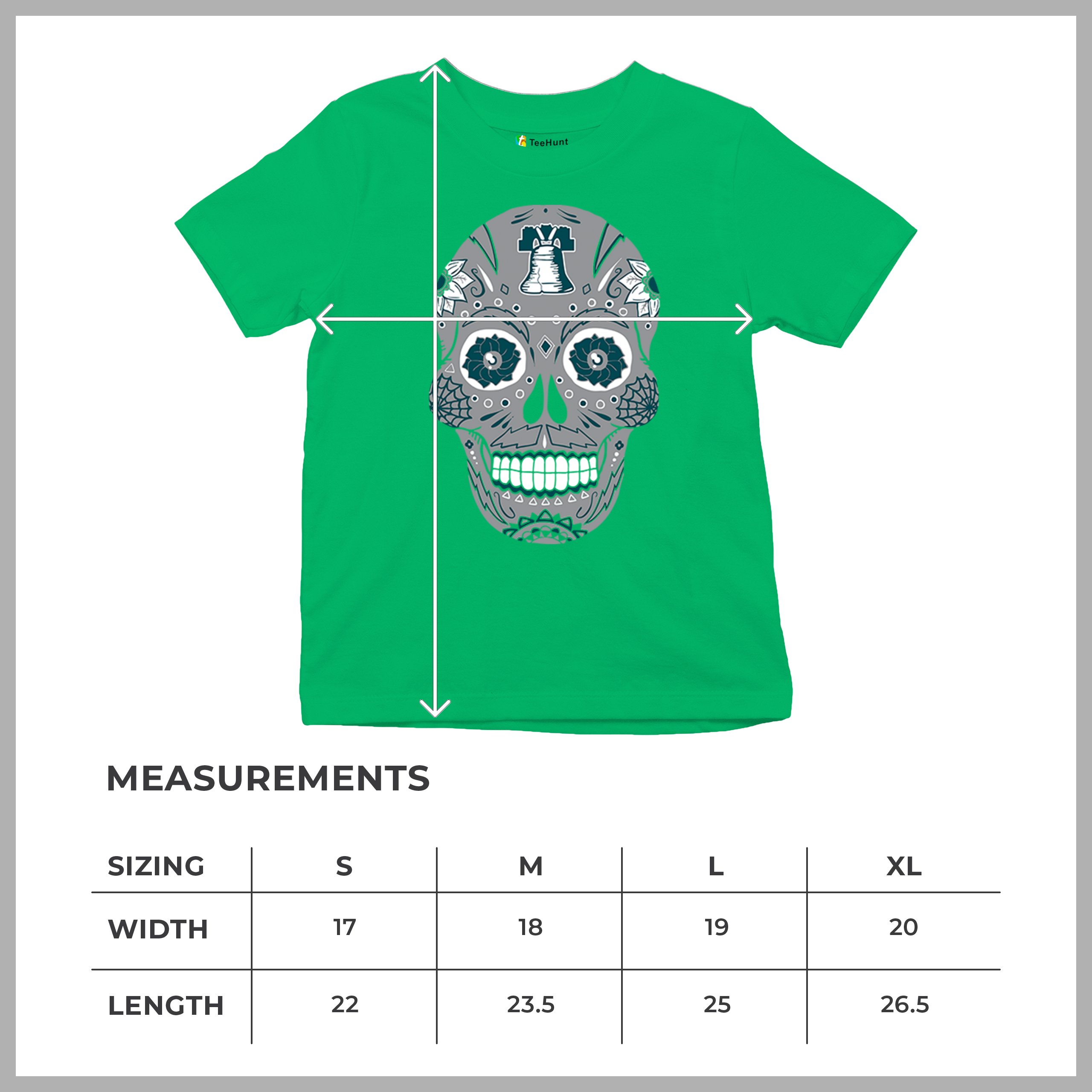 Philadelphia Sugar Skull Youth T-shirt Football Die-Hard Philly Fan Kids - Picture 36 of 50