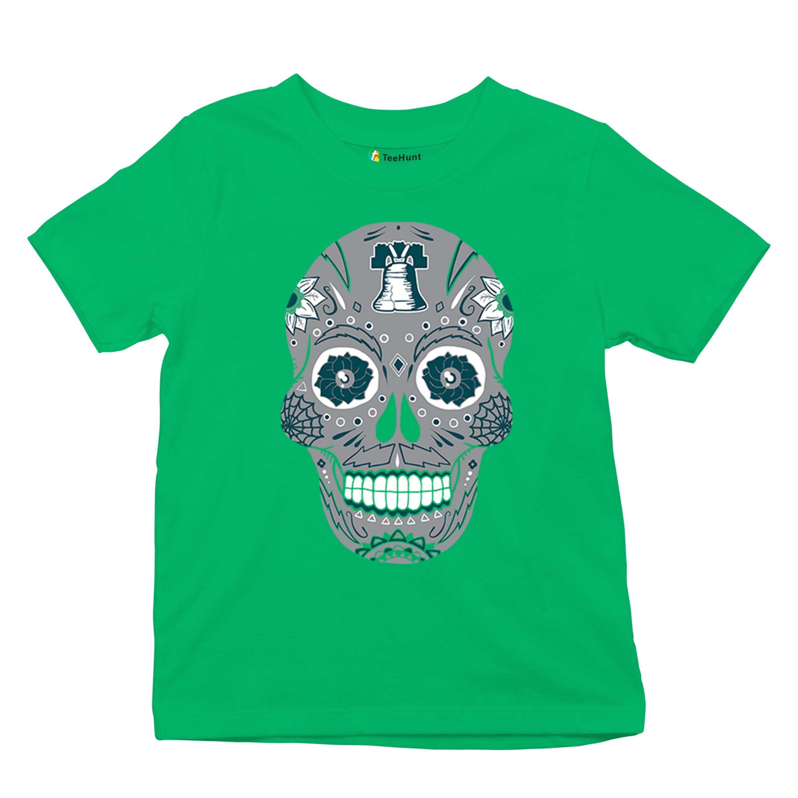 Philadelphia Sugar Skull Youth T-shirt Football Die-Hard Philly Fan Kids - Picture 34 of 50