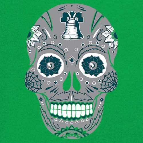 Philadelphia Sugar Skull Youth T-shirt Football Die-Hard Philly Fan Kids - Picture 32 of 50