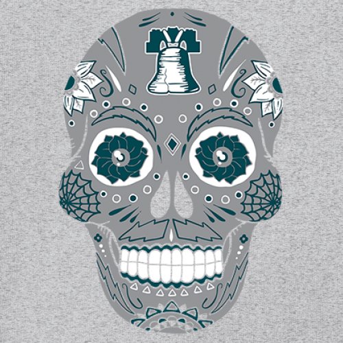 Philadelphia Sugar Skull Youth T-shirt Football Die-Hard Philly Fan Kids - Picture 11 of 50
