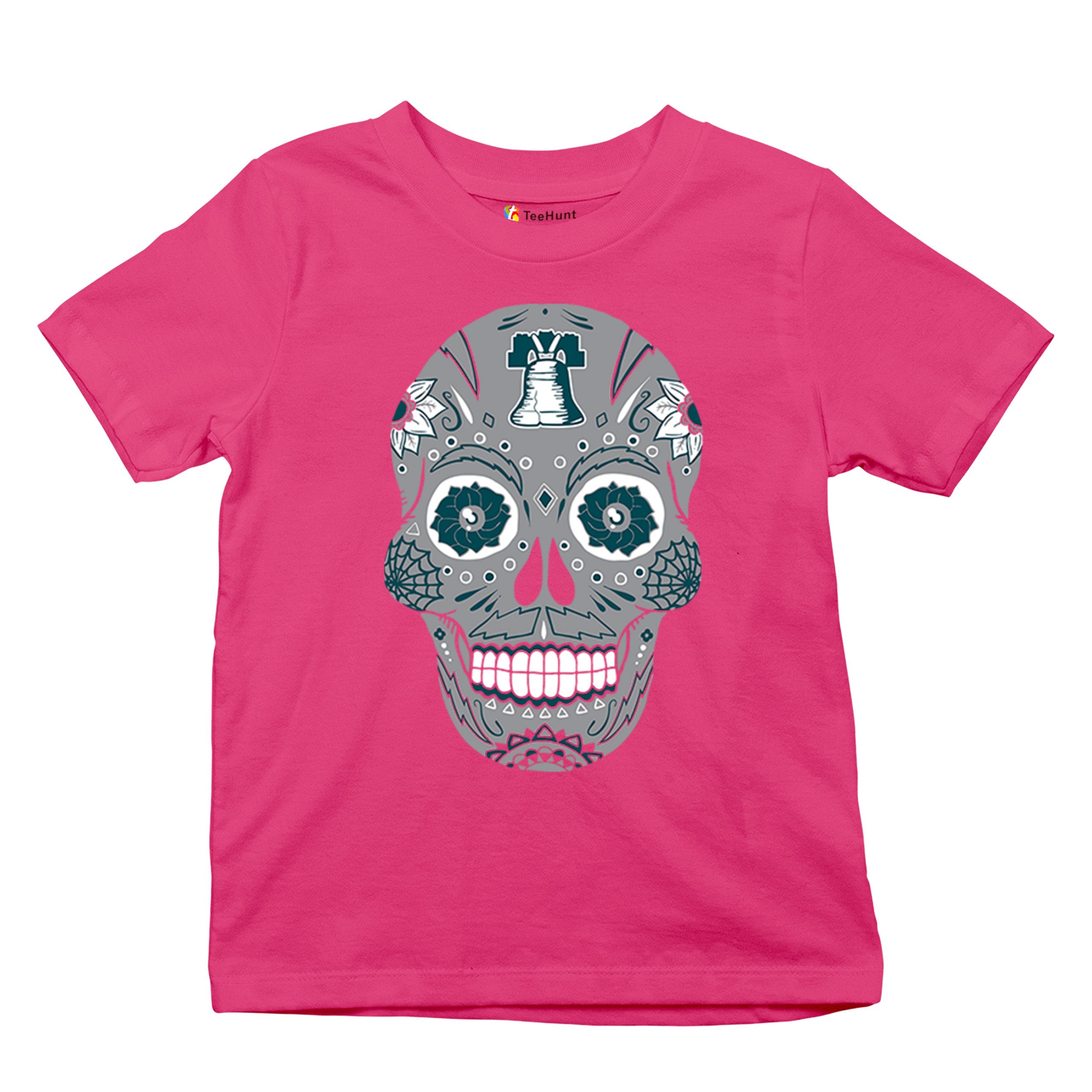 Philadelphia Sugar Skull Youth T-shirt Football Die-Hard Philly Fan Kids - Picture 48 of 50