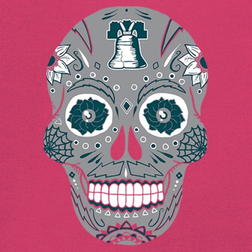 Philadelphia Sugar Skull Youth T-shirt Football Die-Hard Philly Fan Kids - Picture 46 of 50