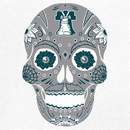 Philadelphia Sugar Skull Youth T-shirt Football Die-Hard Philly Fan Kids - Picture 25 of 50