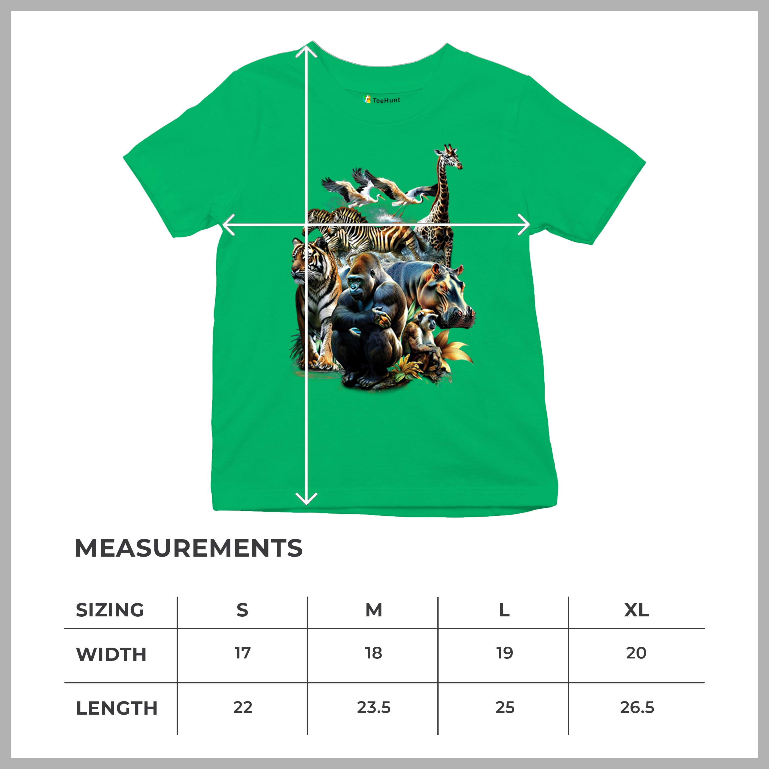 Zoo Collage Youth T-shirt Gorilla Jungle Safari Wildlife Animals Nature Kids - Picture 36 of 50