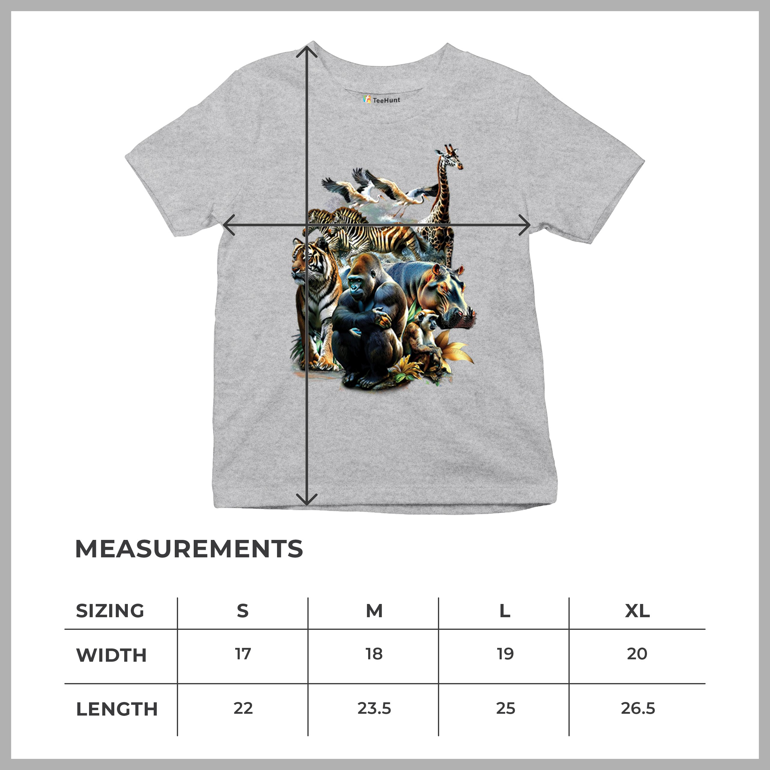 Zoo Collage Youth T-shirt Gorilla Jungle Safari Wildlife Animals Nature Kids - Picture 15 of 50
