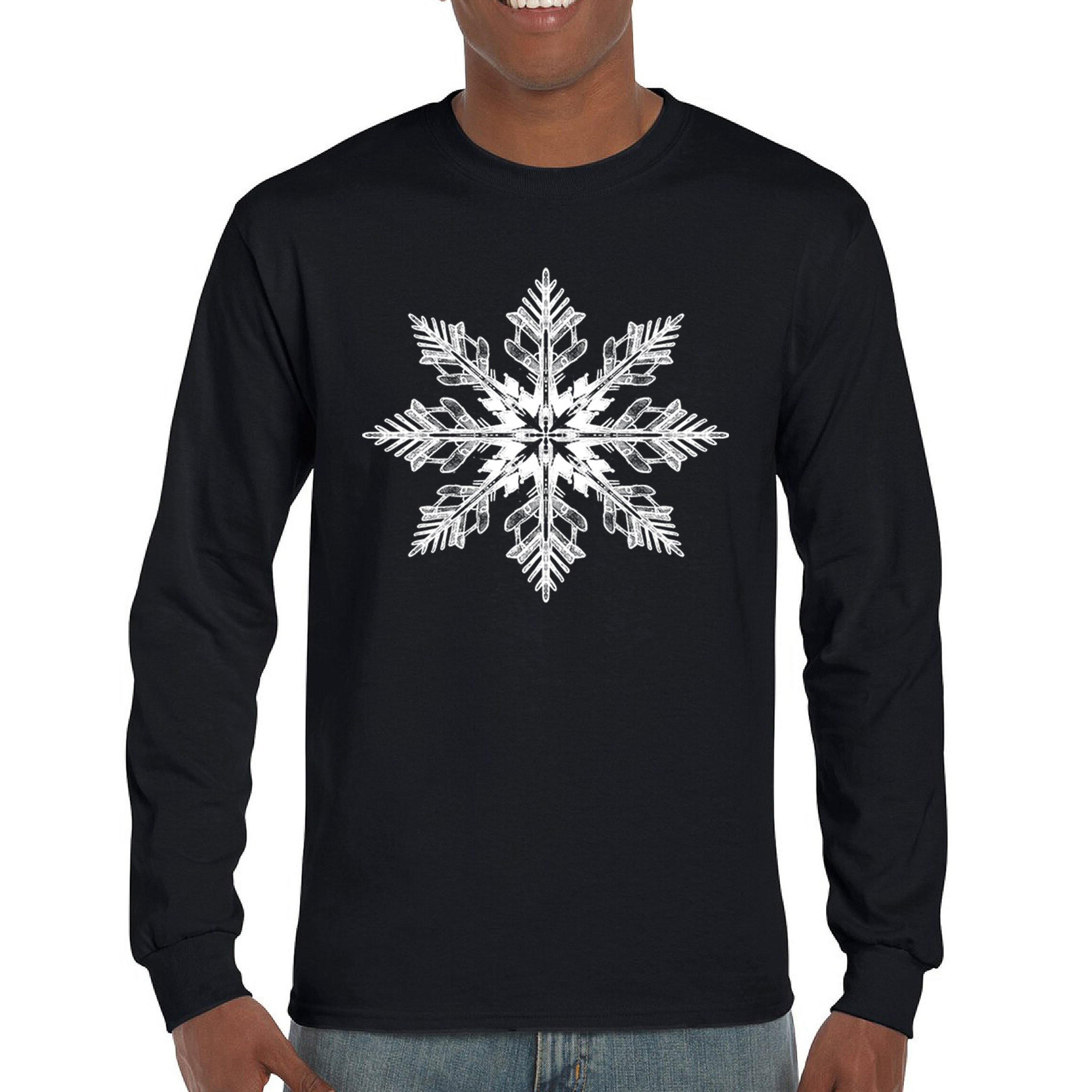 Snowflake Long Sleeve T-shirt Christmas Holiday Spirit Secret Santa Gift Idea - Picture 9 of 50