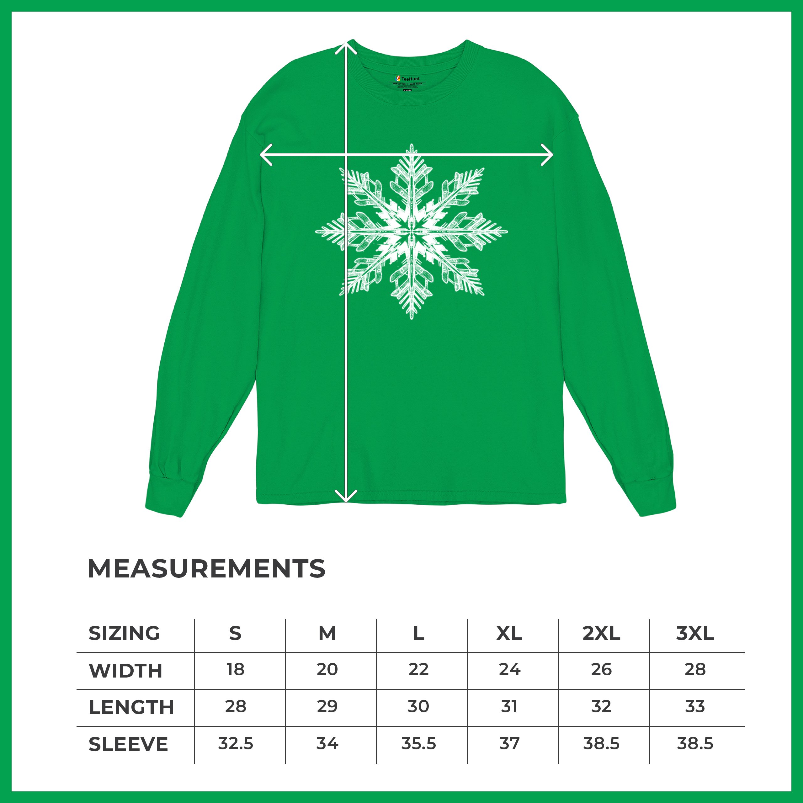 Snowflake Long Sleeve T-shirt Christmas Holiday Spirit Secret Santa Gift Idea - Picture 36 of 50