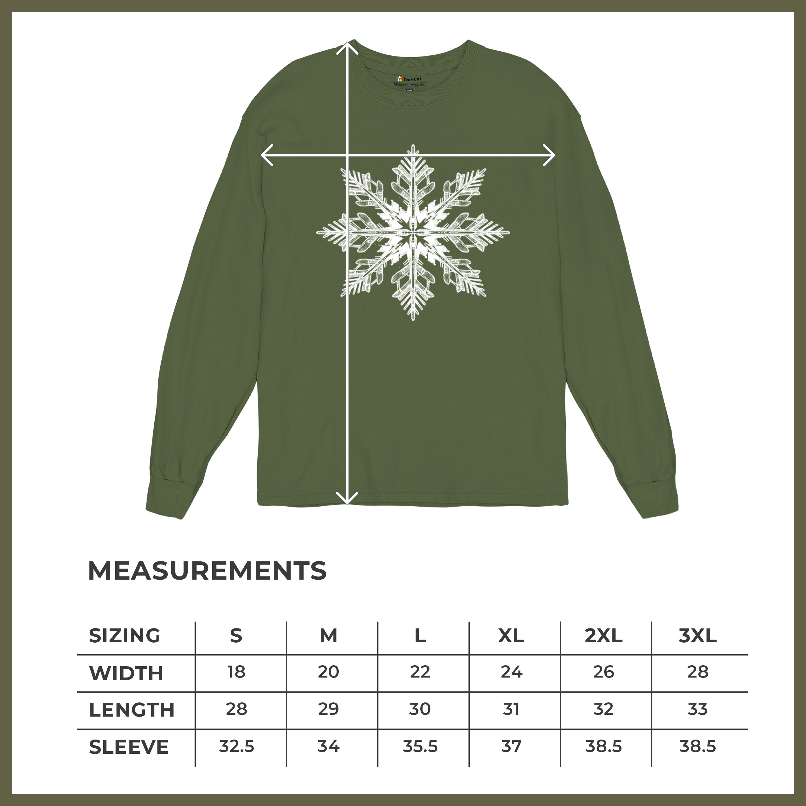 Snowflake Long Sleeve T-shirt Christmas Holiday Spirit Secret Santa Gift Idea - Picture 43 of 50