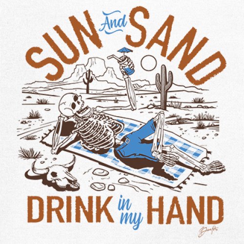 ALTRA T shirt collo a V Sun and Sand Drink in My Hand divertente t shirt da spiaggia secca