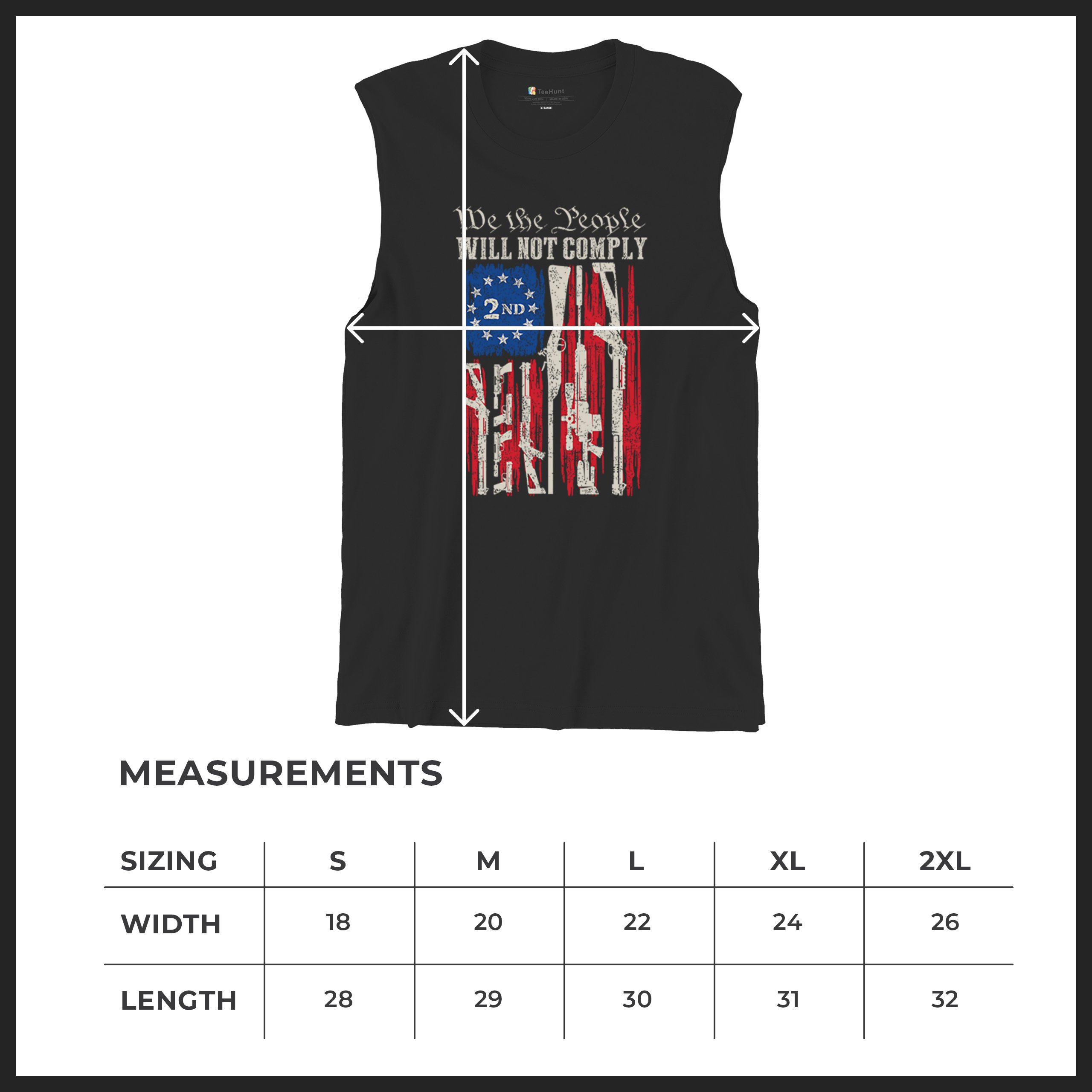 We People Will Not Comply Muscle Shirt 2nd Amendment USA Flag Gun Rights Men's - Picture 8 of 22