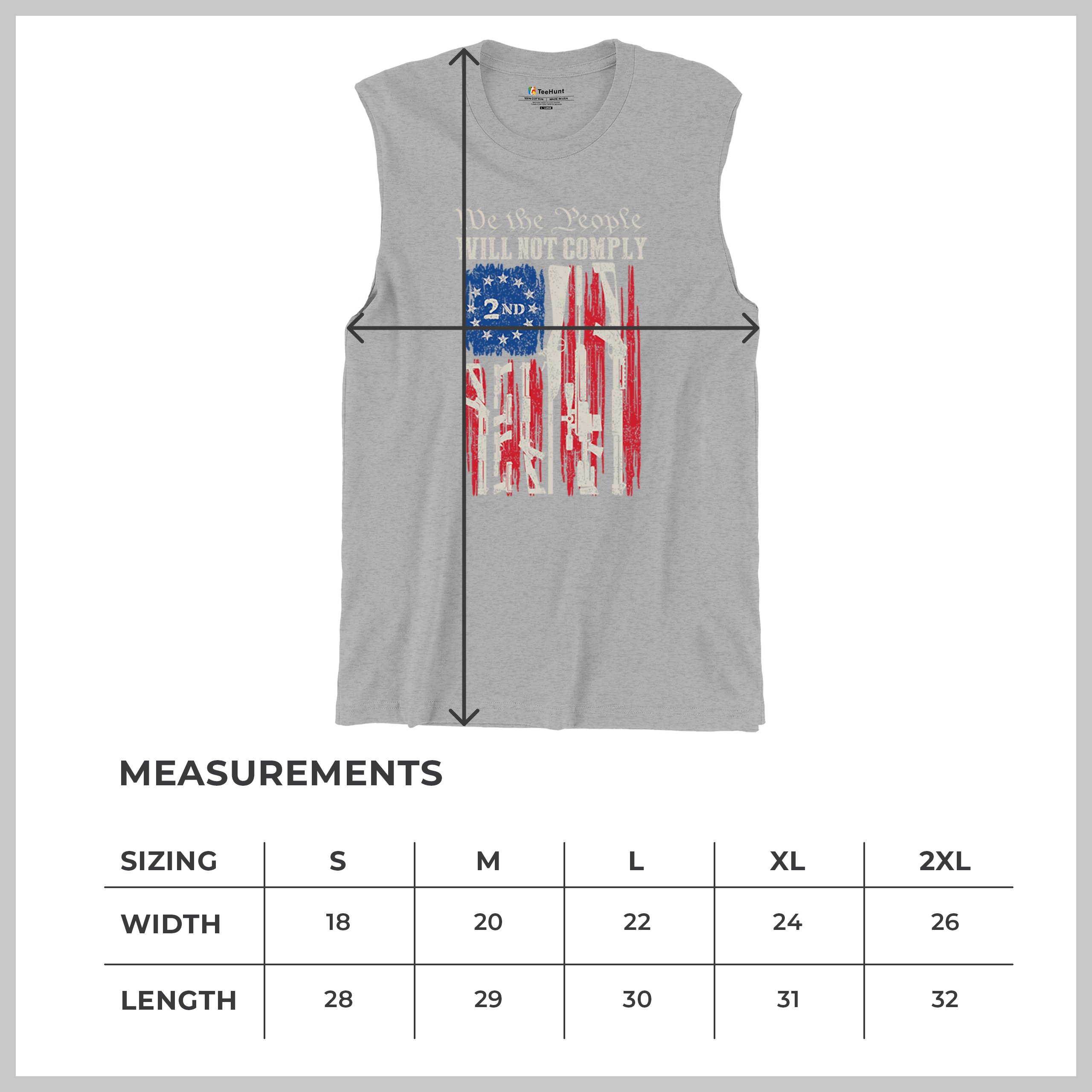 We People Will Not Comply Muscle Shirt 2nd Amendment USA Flag Gun Rights Men's - Picture 15 of 22