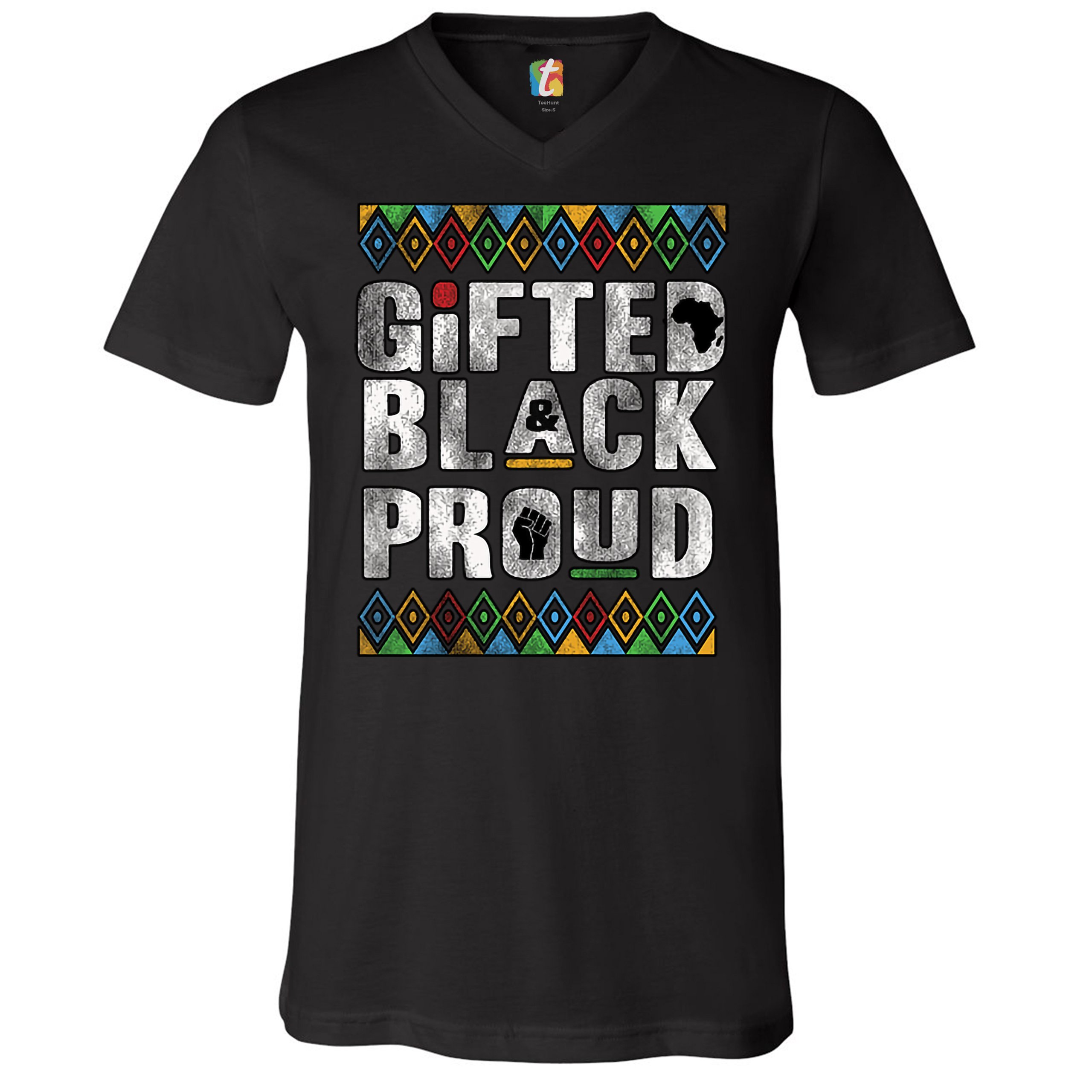 ALTRA T shirt regalo nera e orgogliosa collo a V afroamericana nera vita materia