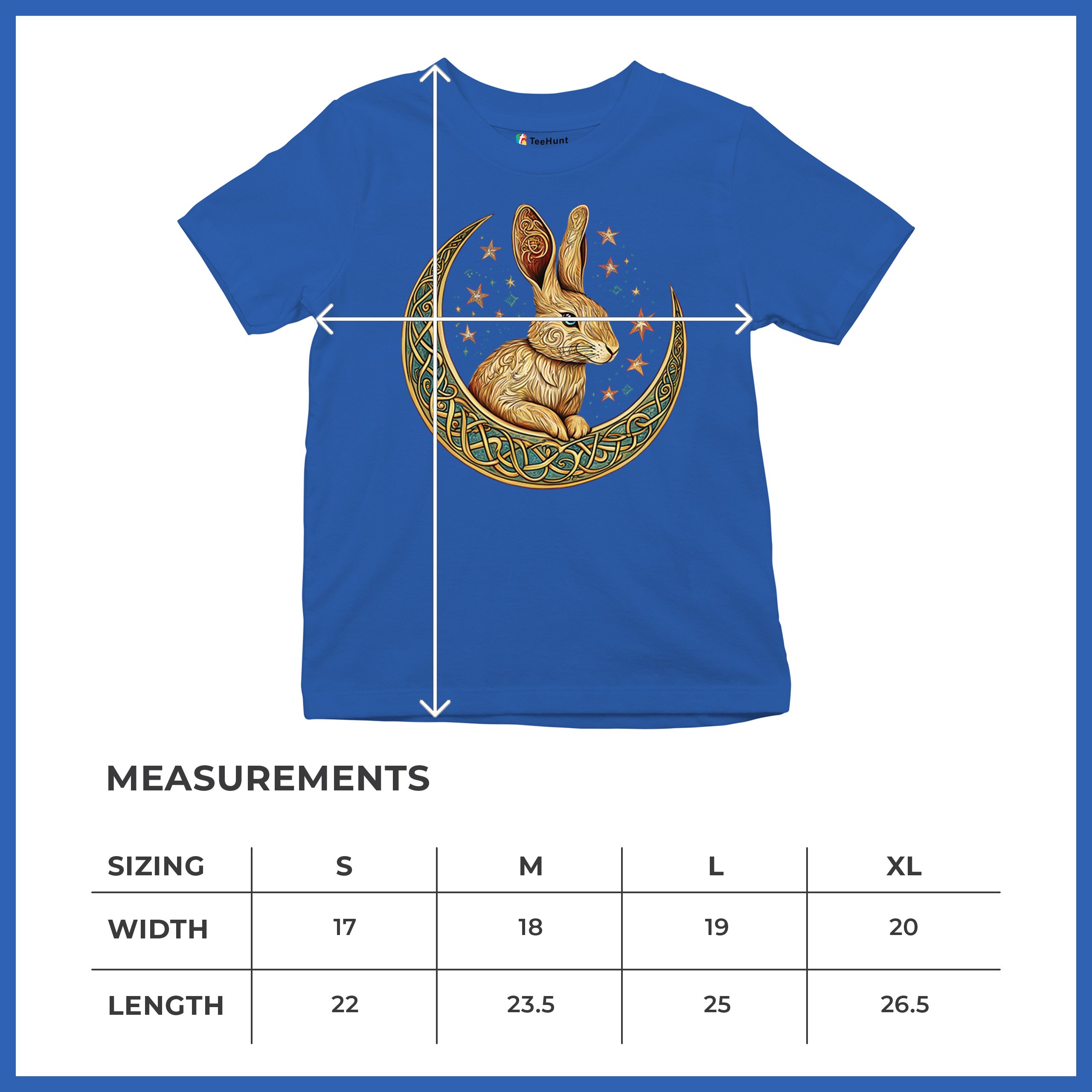 Celtic Moon Rabbit Youth T-shirt Mystical Bunny Spiritual Nordic Nature Kids - Picture 43 of 50
