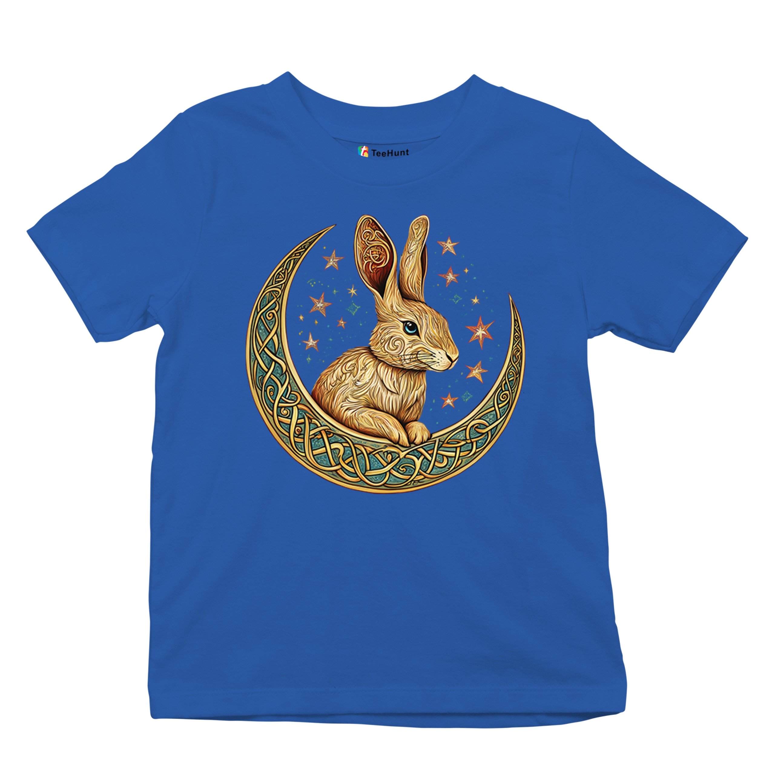 Celtic Moon Rabbit Youth T-shirt Mystical Bunny Spiritual Nordic Nature Kids - Picture 41 of 50