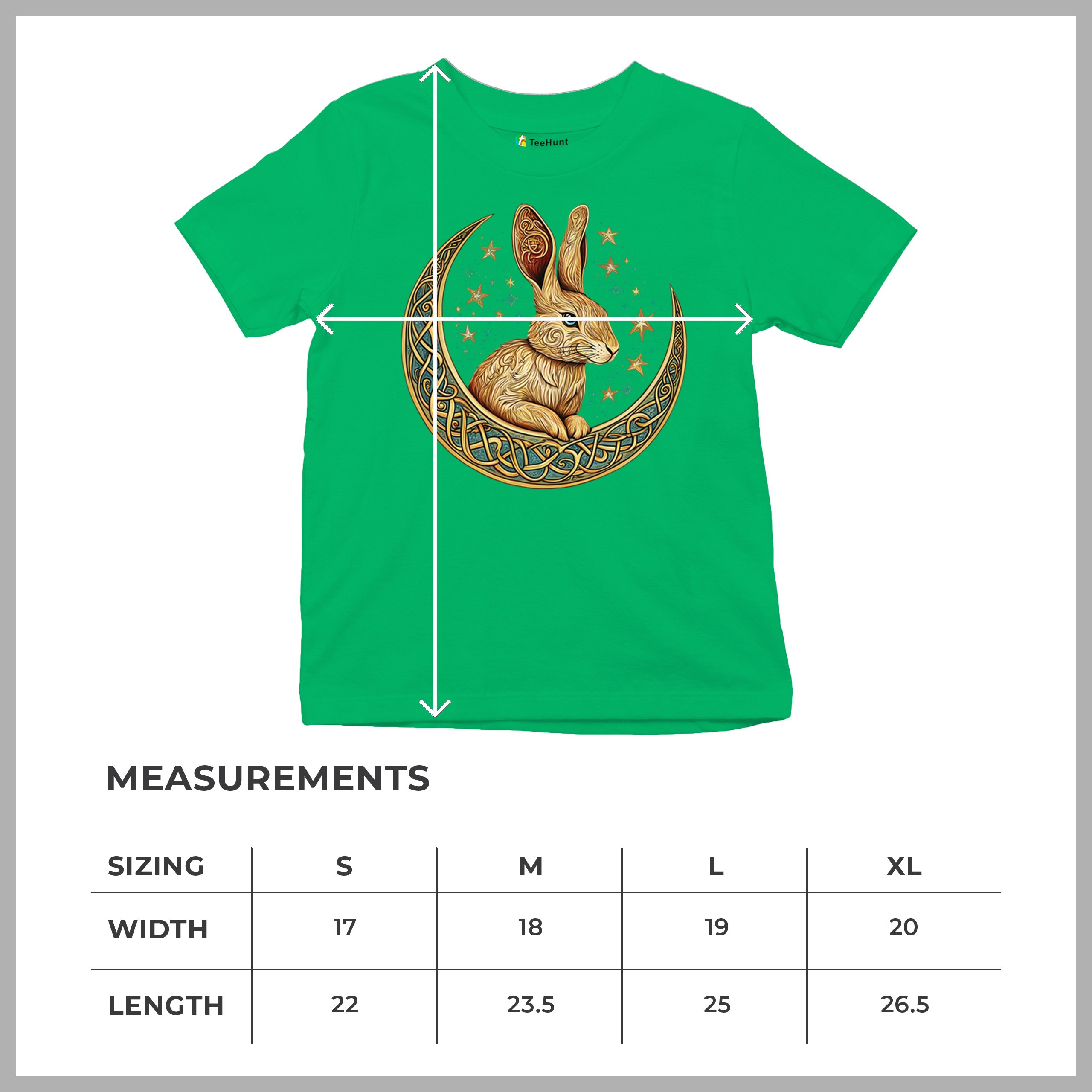 Celtic Moon Rabbit Youth T-shirt Mystical Bunny Spiritual Nordic Nature Kids - Picture 36 of 50