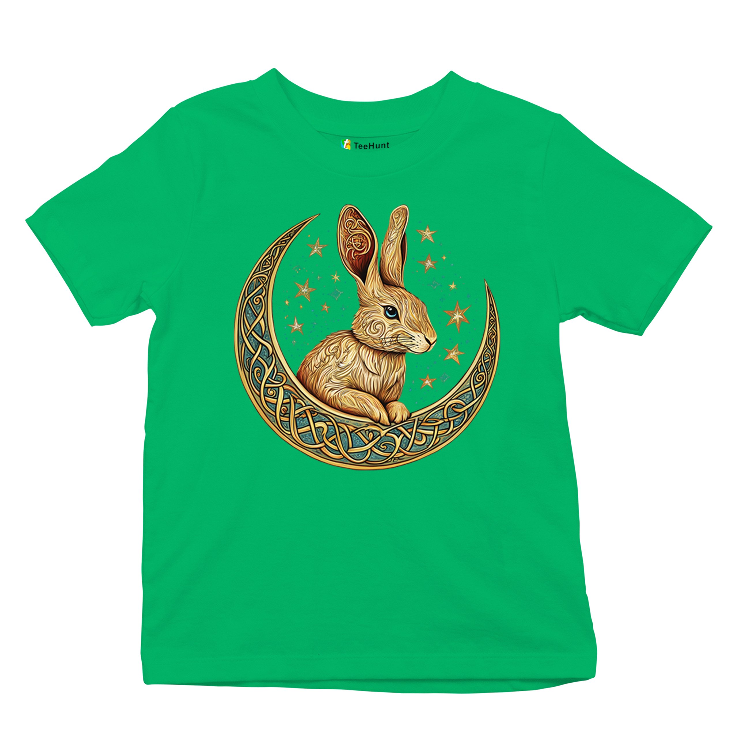 Celtic Moon Rabbit Youth T-shirt Mystical Bunny Spiritual Nordic Nature Kids - Picture 34 of 50