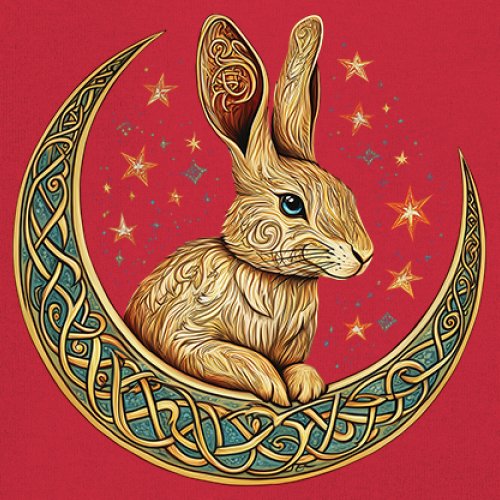 Celtic Moon Rabbit Youth T-shirt Mystical Bunny Spiritual Nordic Nature Kids - Picture 18 of 50