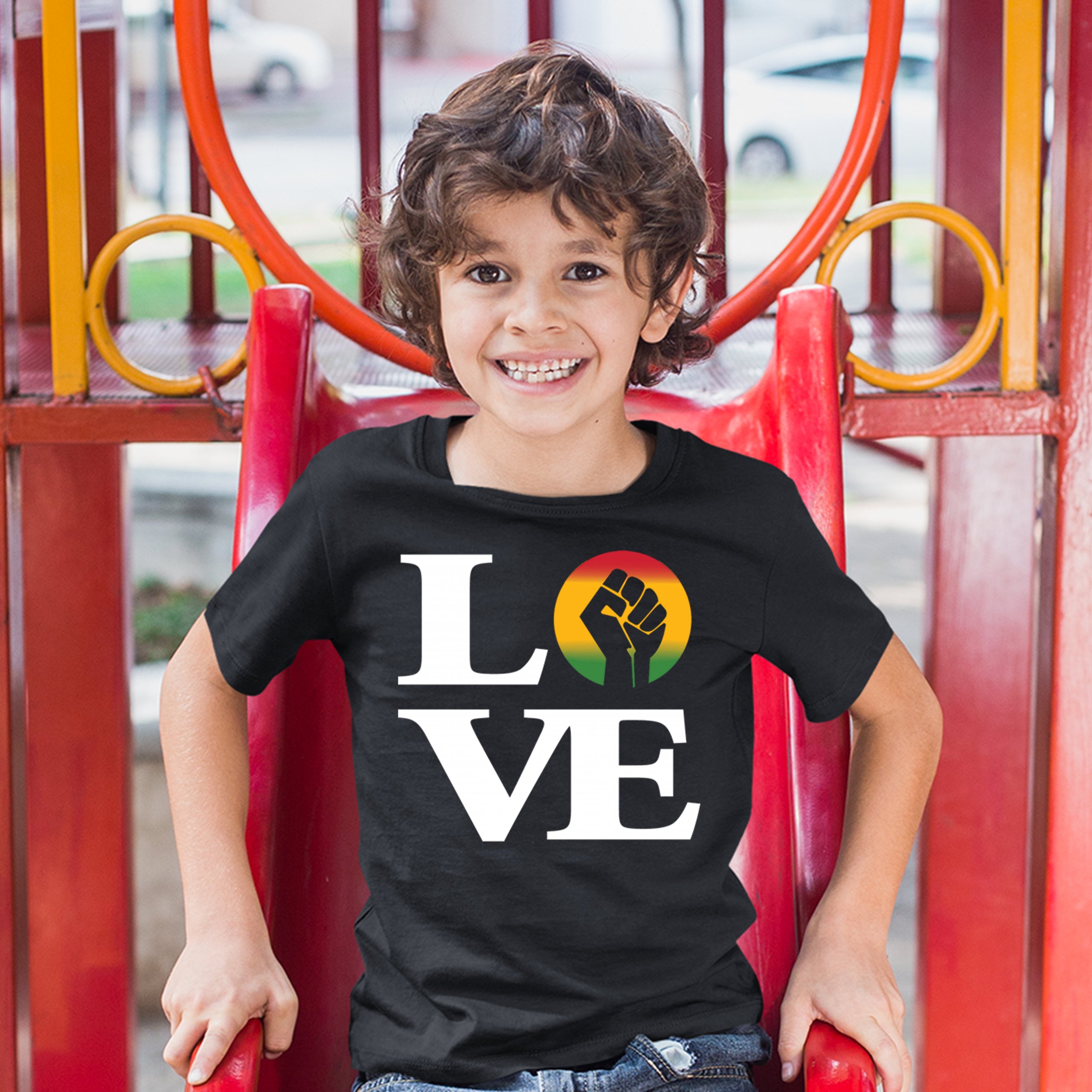 Love Power Fist Youth T-shirt Black Lives Matter African American Kids - Picture 5 of 25