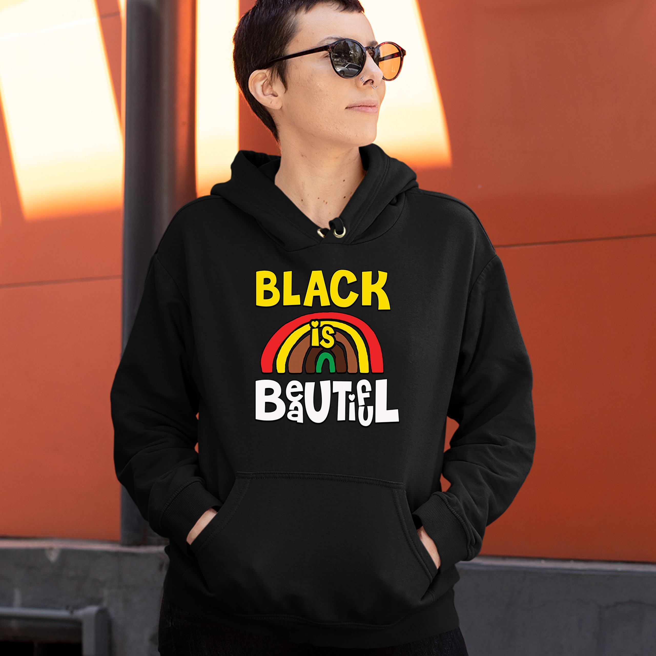Black Is Beautiful Sweatshirt African American Black Pride Equality Hoodie - Picture 6 of 41