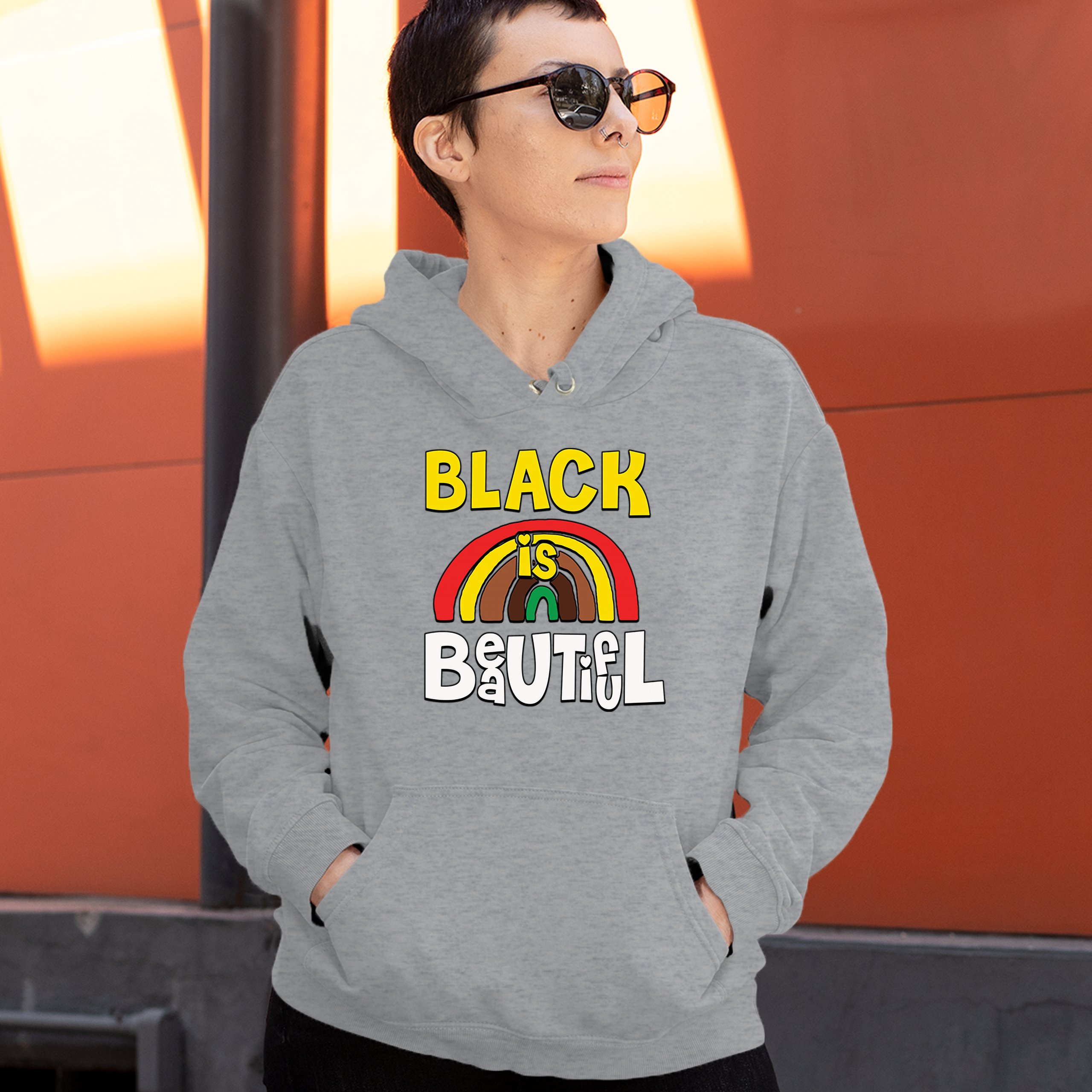 Black Is Beautiful Sweatshirt African American Black Pride Equality Hoodie - Picture 11 of 41