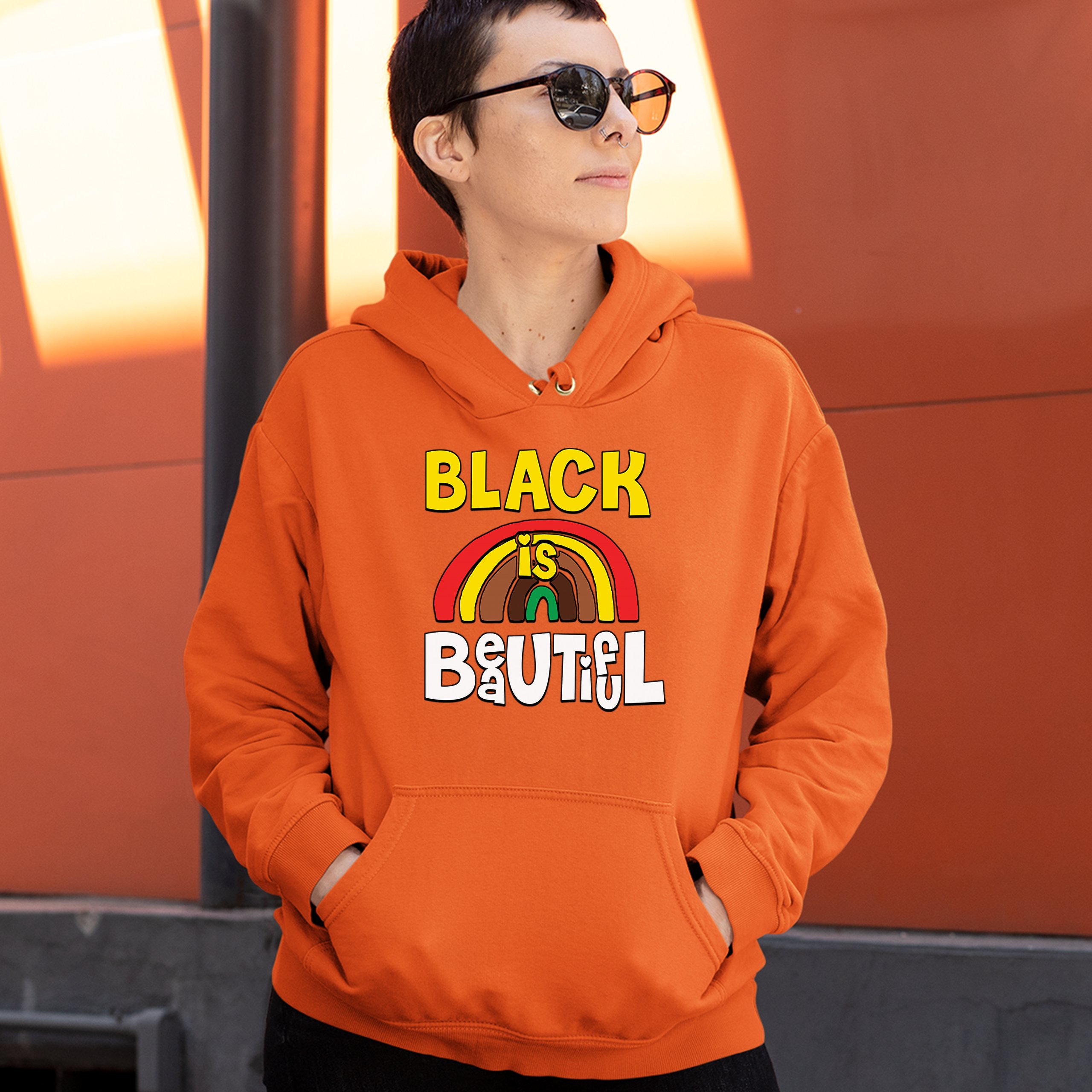 Black Is Beautiful Sweatshirt African American Black Pride Equality Hoodie - Picture 16 of 41