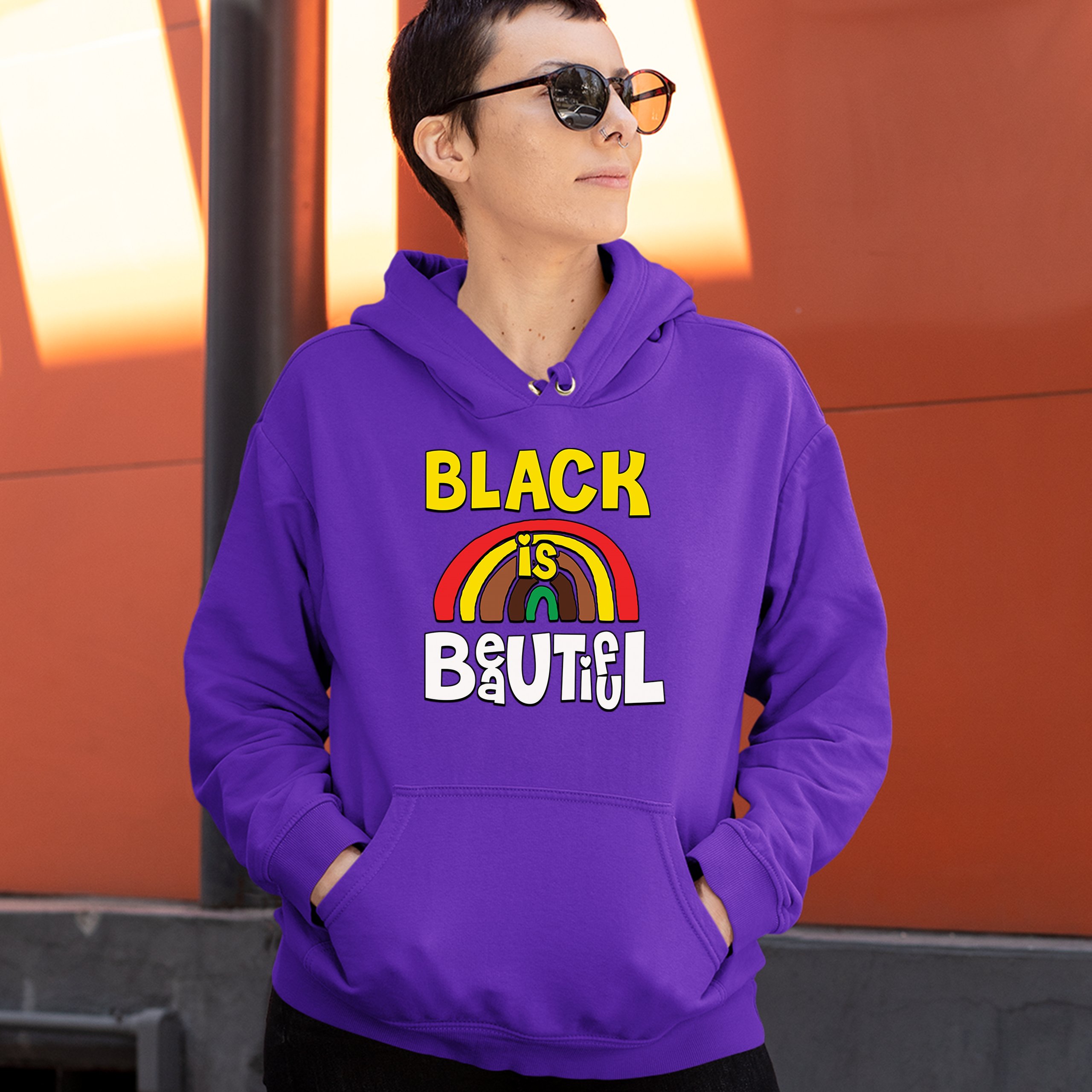 Black Is Beautiful Sweatshirt African American Black Pride Equality Hoodie - Picture 21 of 41