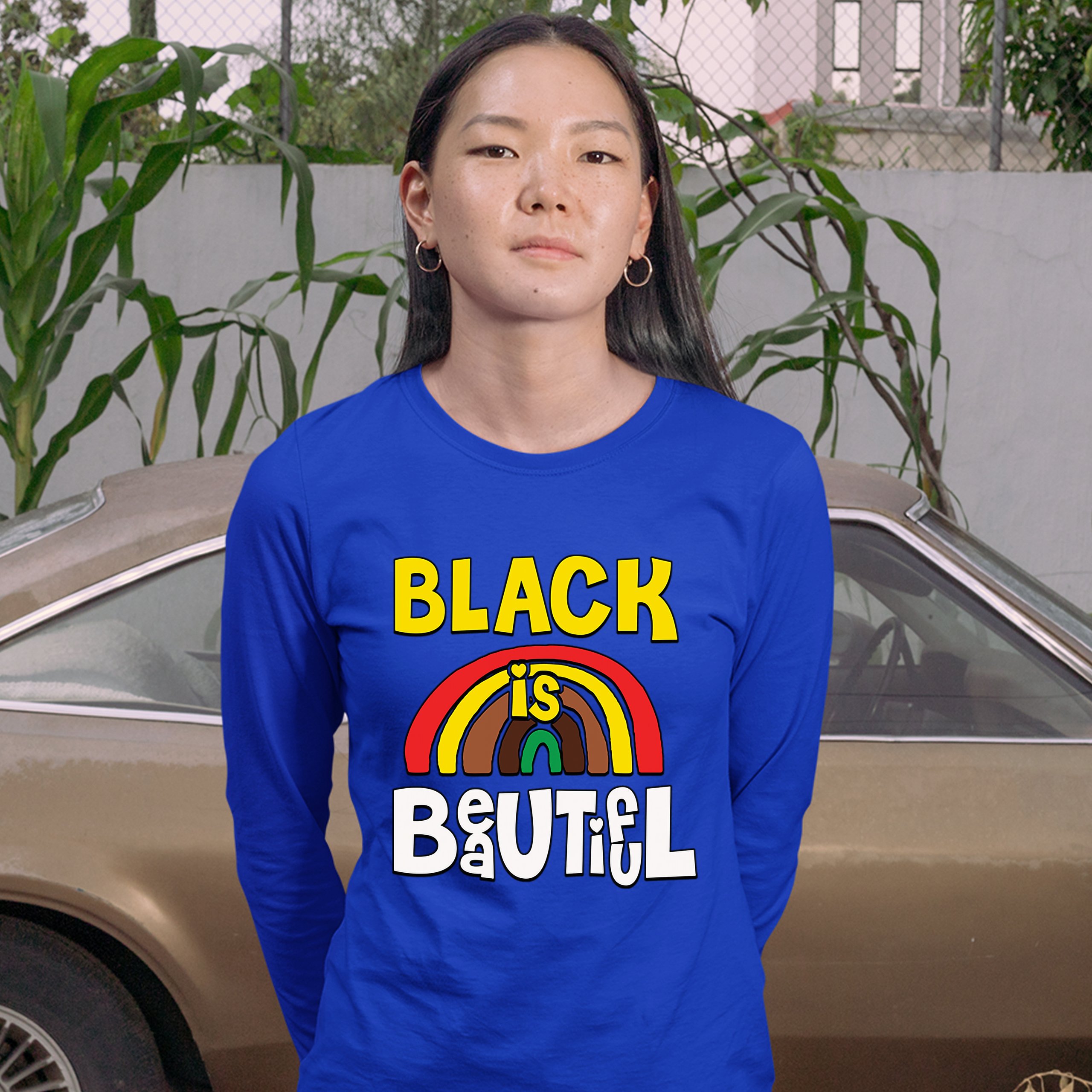 Black Is Beautiful Women's Long Sleeve T-shirt African American Black Pride