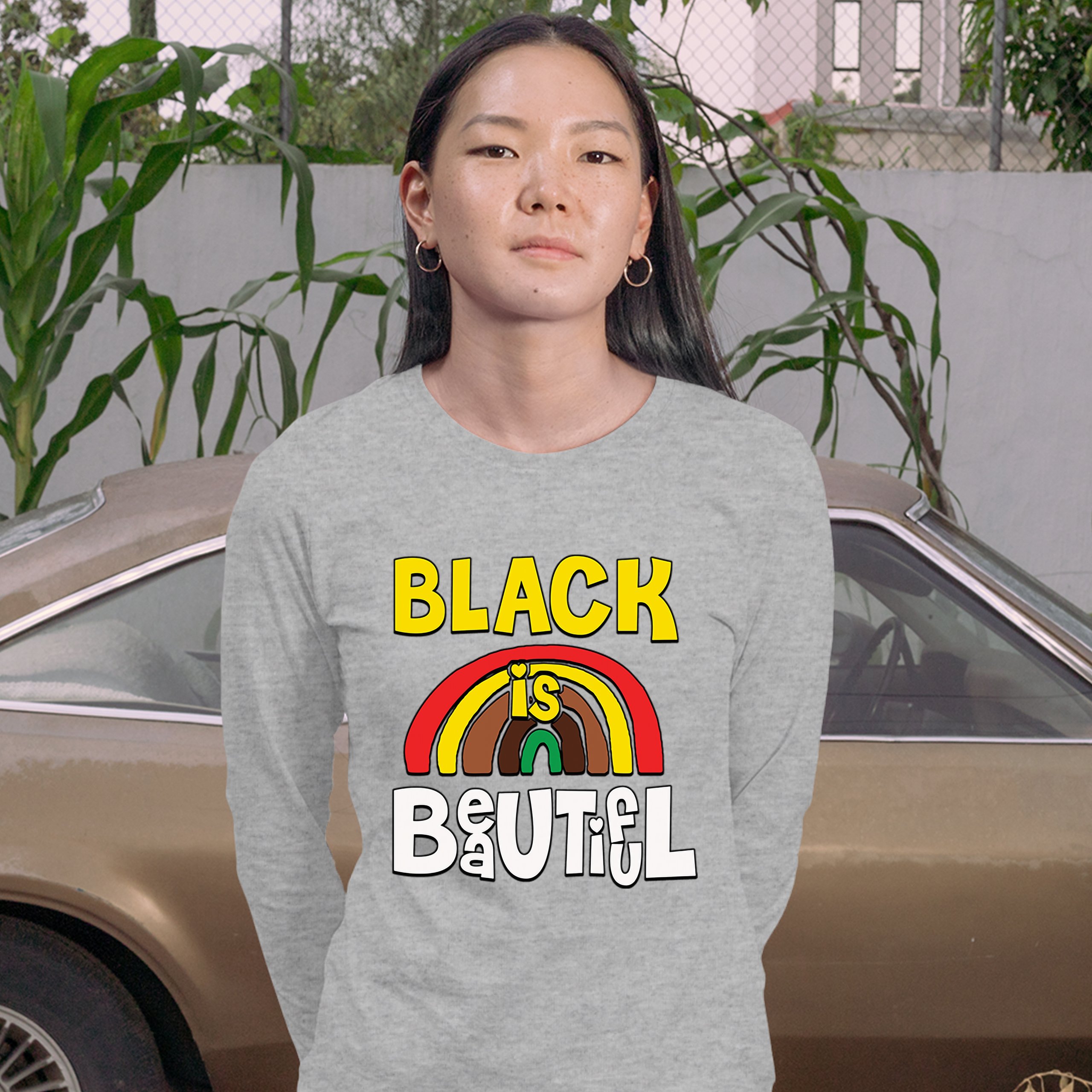 Black Is Beautiful Women's Long Sleeve T-shirt African American Black Pride